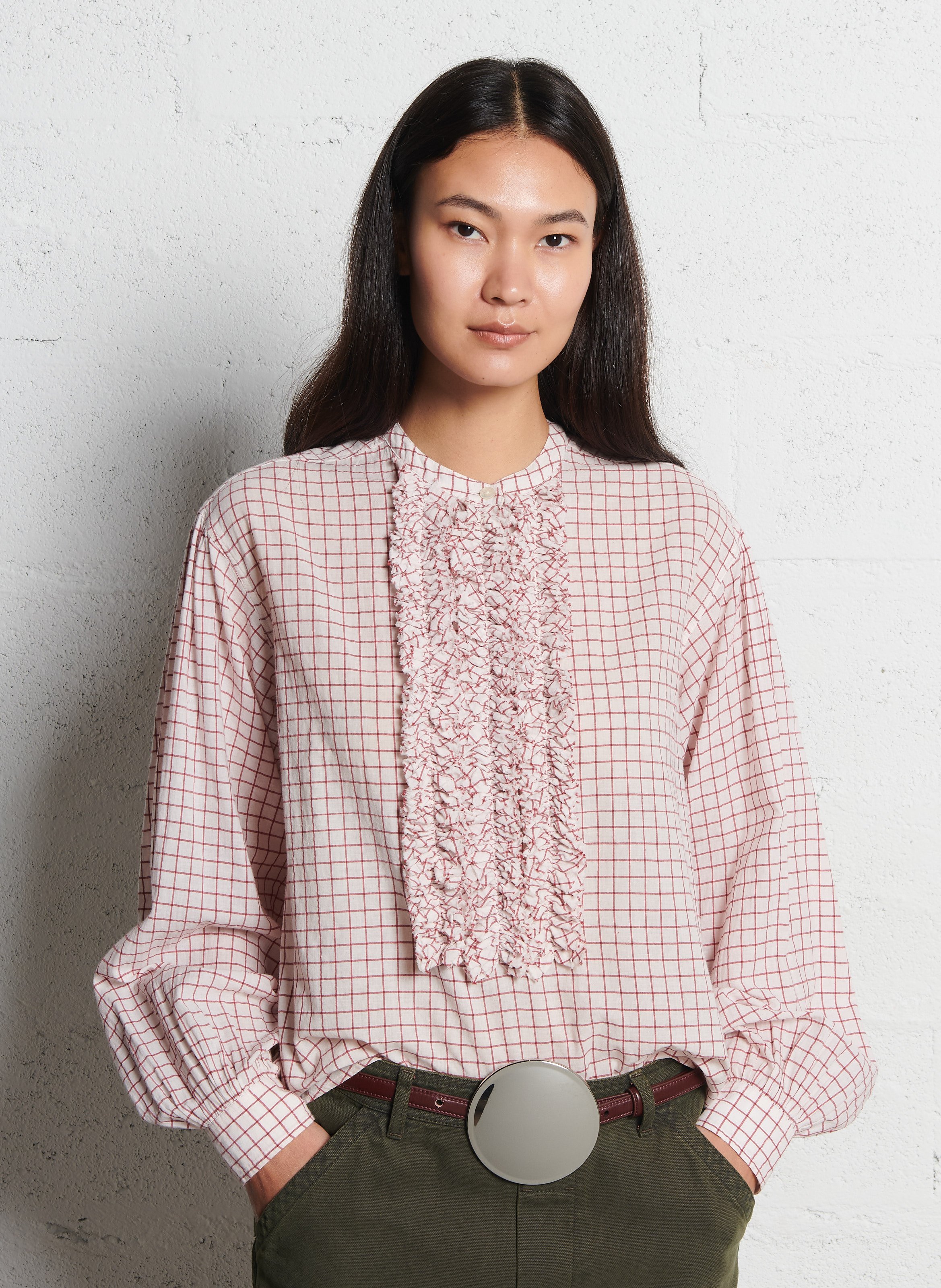 Weite Baumwollbluse LAURENCE BRAS Rot