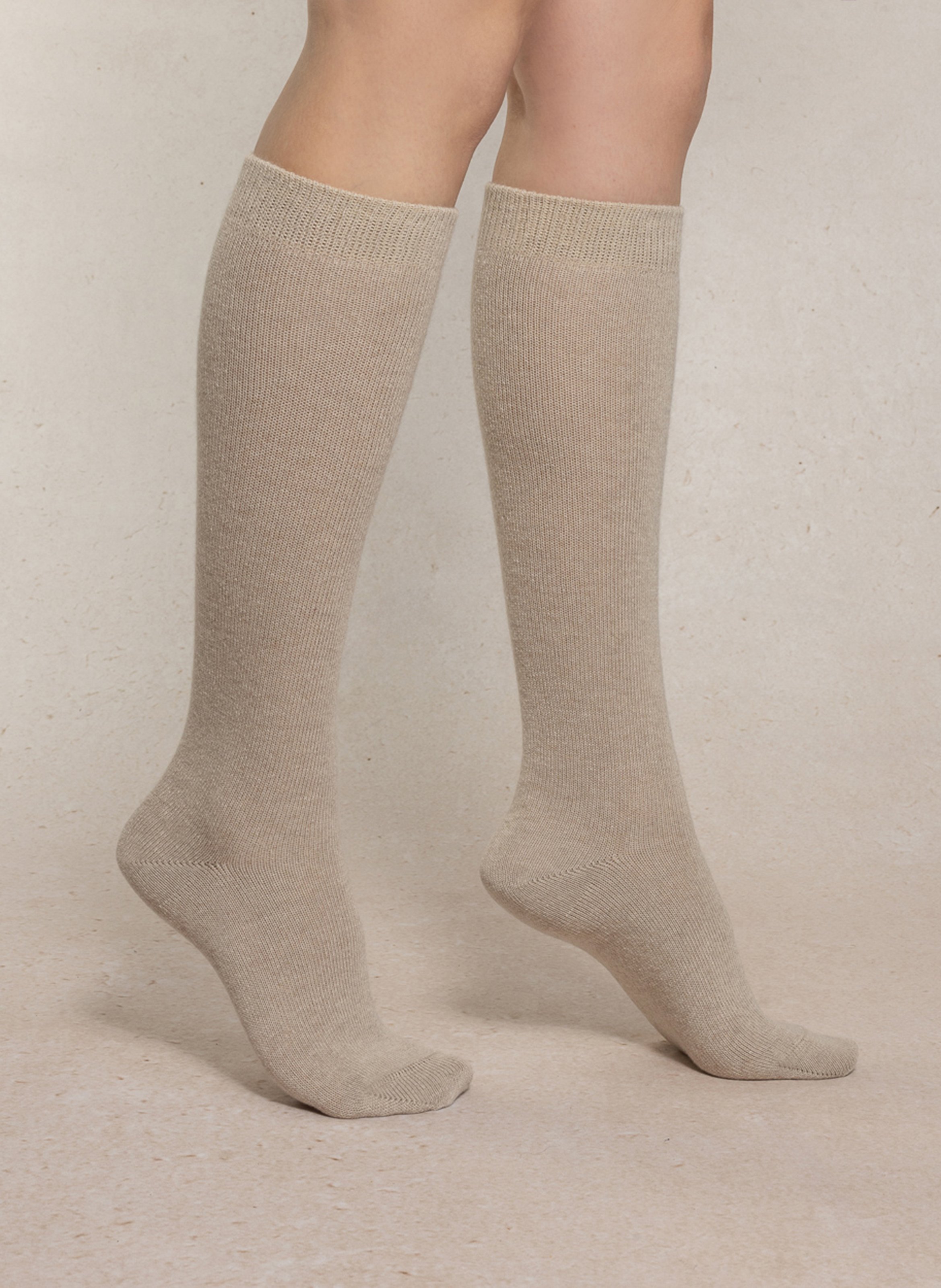 Kniestrümpfe aus Wollmix BLEUFORET Beige