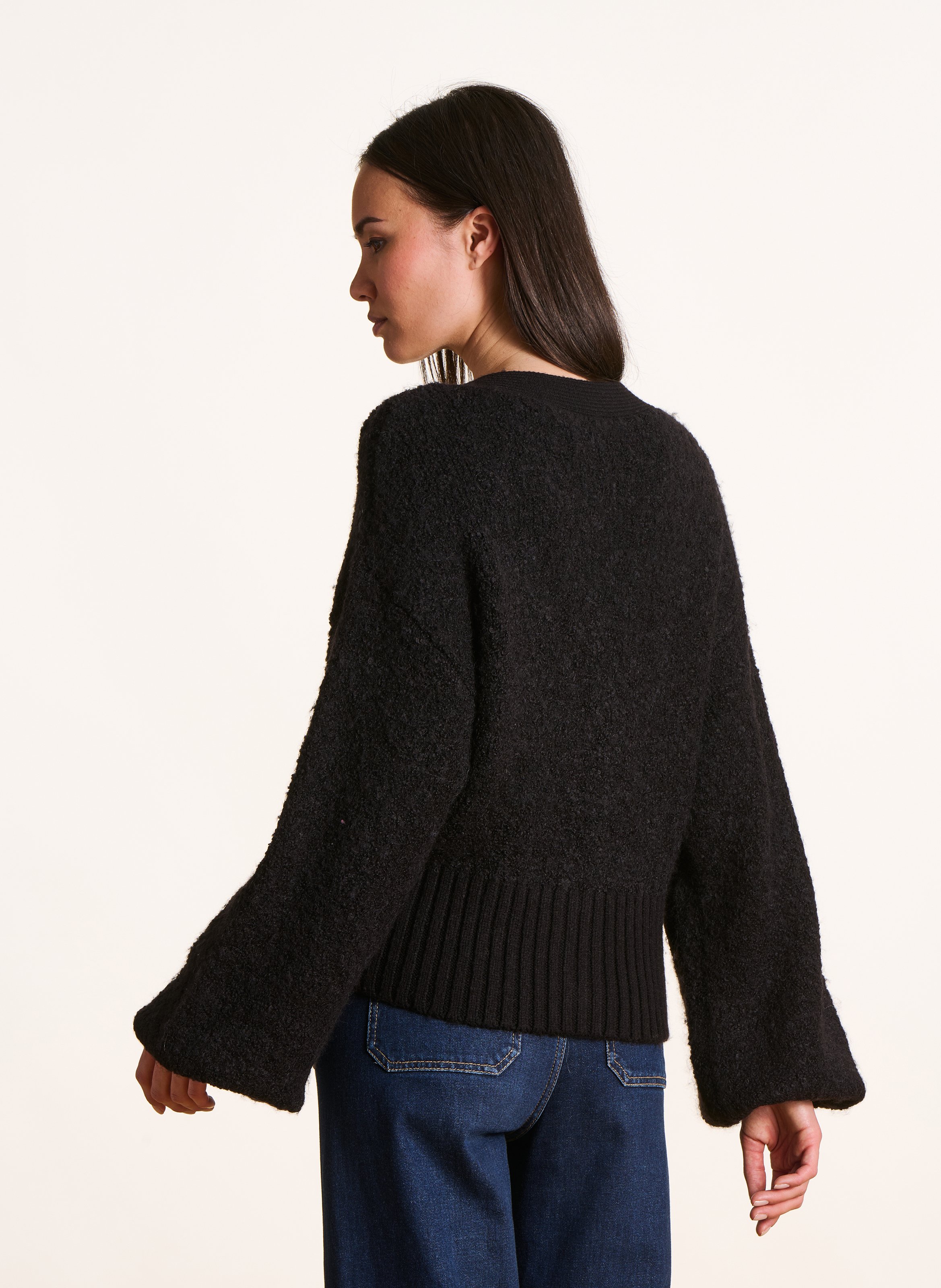 Aansluitende V-hals vest LA FEE MARABOUTEE Zwart