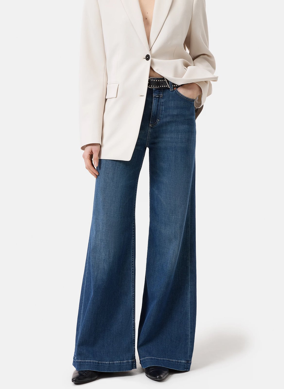 Cotton-blend wide-leg jeans CLOSED Blue