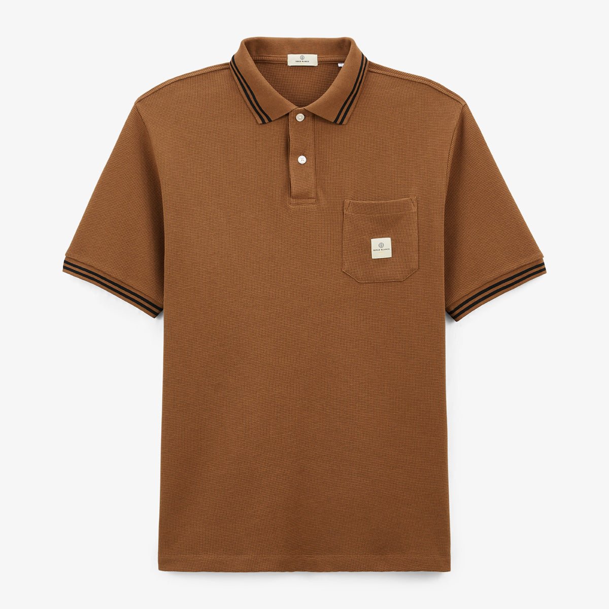 Short-sleeved waffle fabric polo SERGE BLANCO Brown