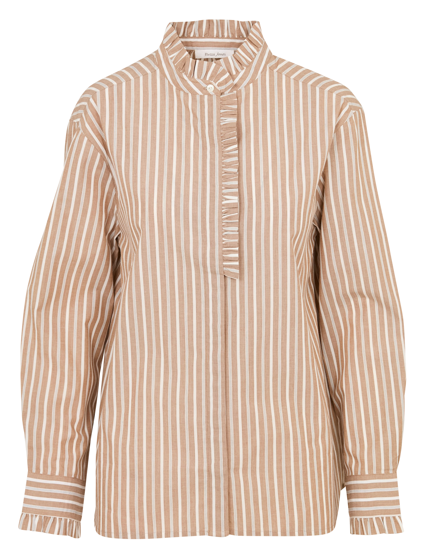 Celena striped cotton oversized shirt BELLA JONES Brown