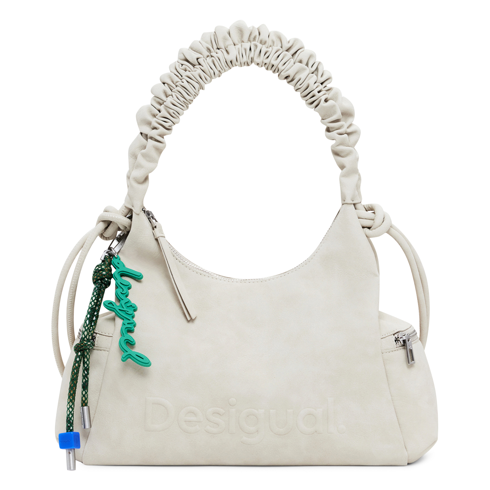 Sac porté épaule uni à logo 3D DESIGUAL Marron