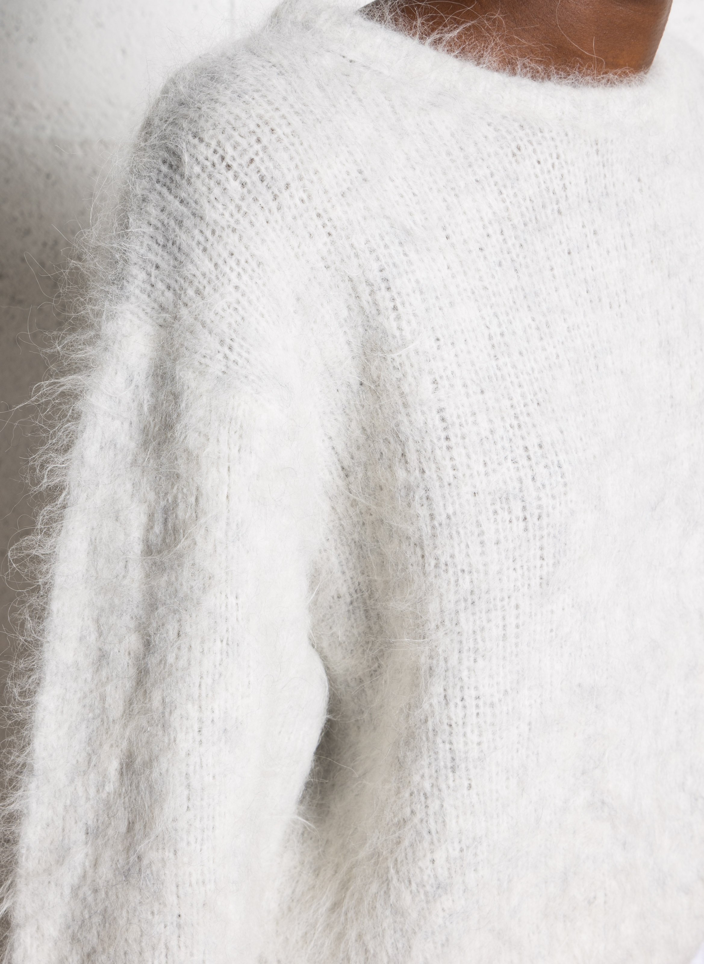 Pull oversize col rond en laine mélangée AMERICAN VINTAGE Gris