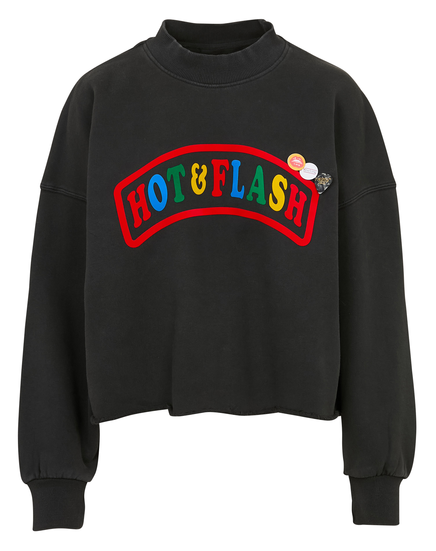 Short oversized printed cotton sweatshirt NEWTONE Black
