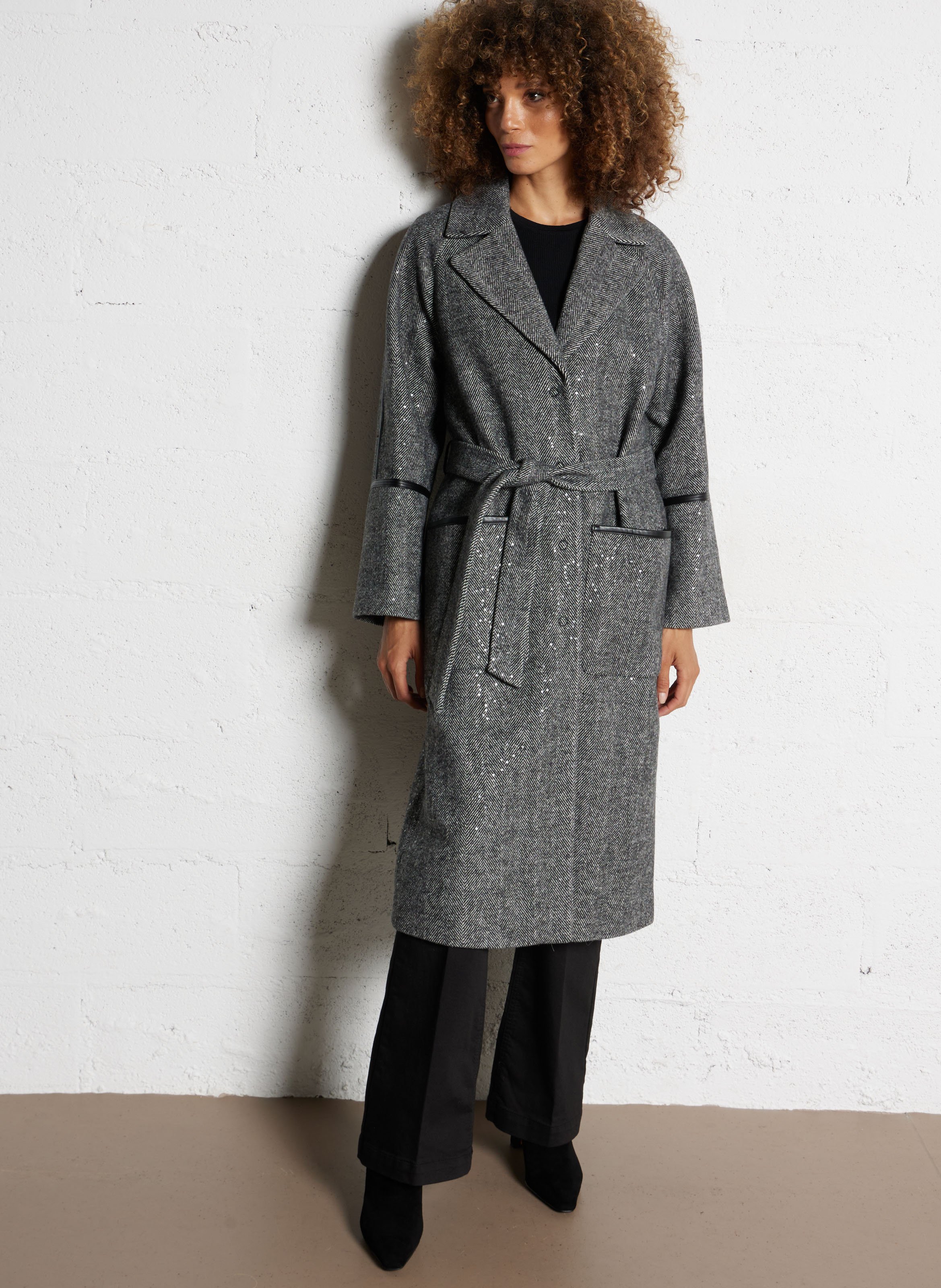 Manteau col  tailleur LIU JO Gris