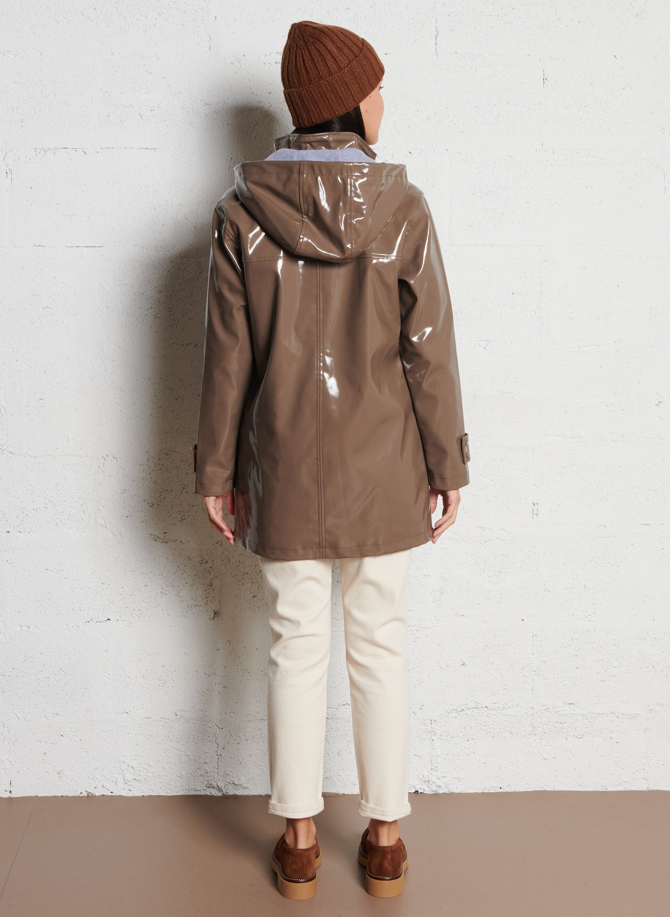 Imperméable à capuche vernis ARMOR LUX Gris