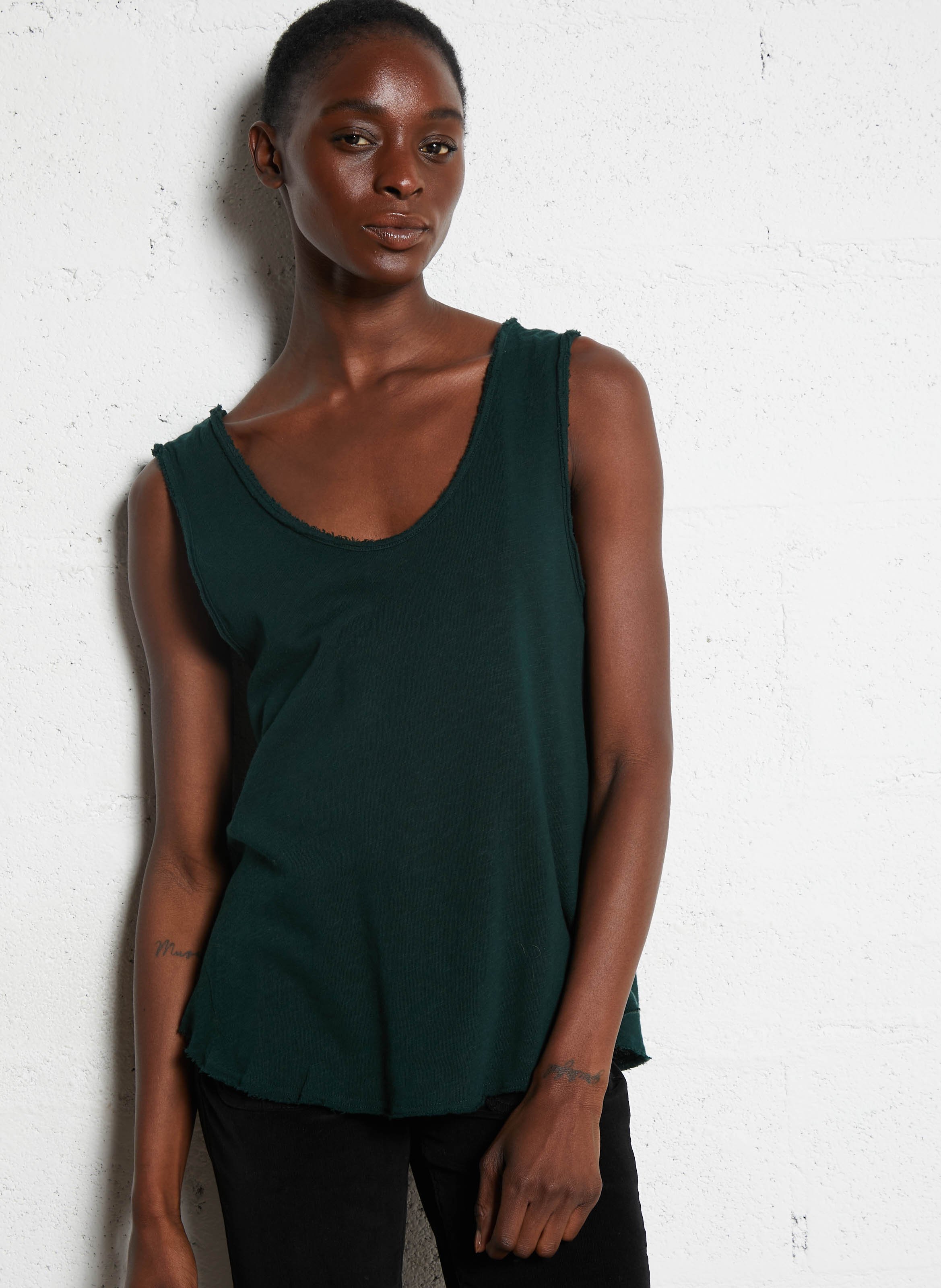 Débardeur col rond droit en coton AMERICAN VINTAGE