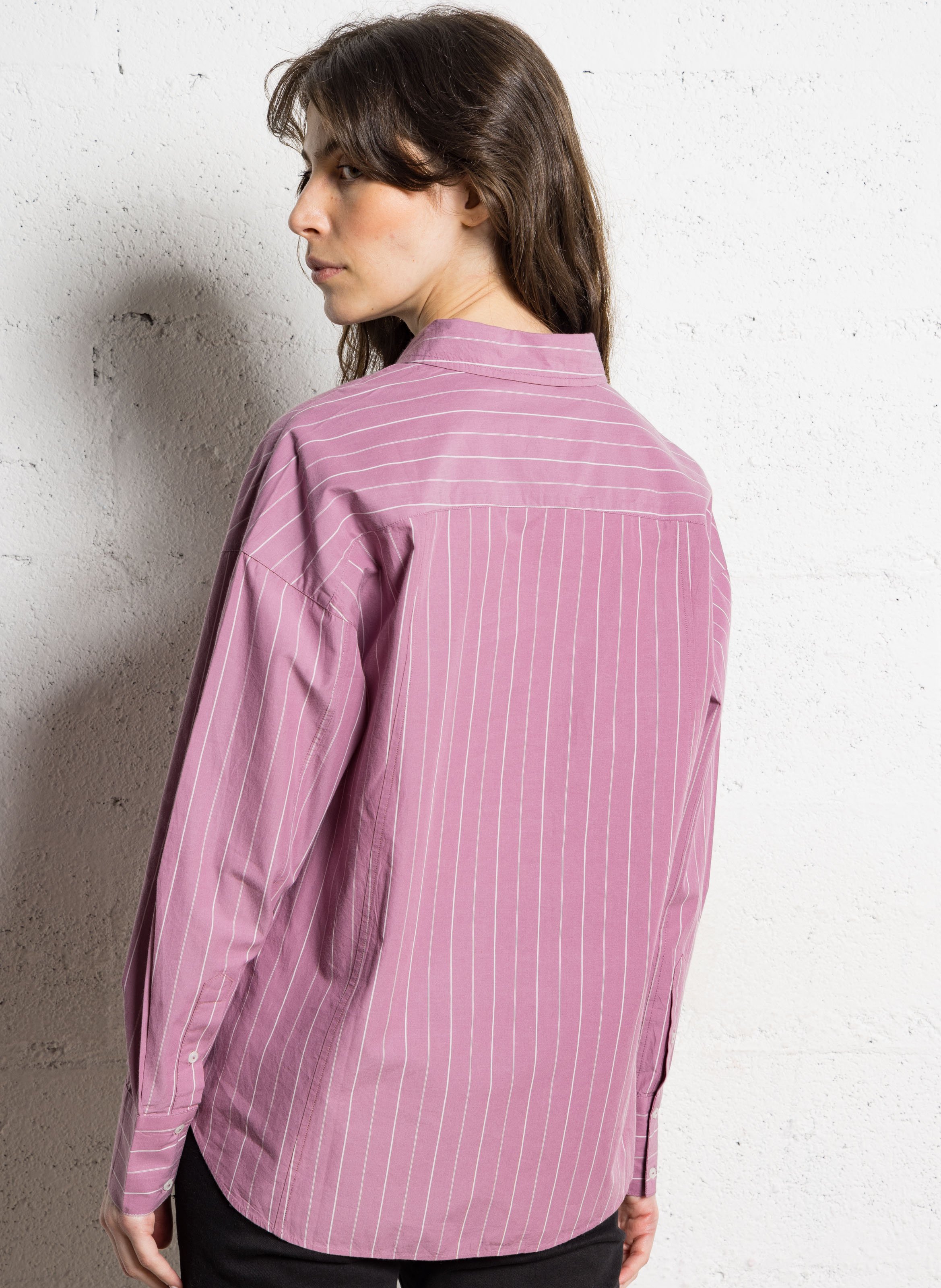 Chemise oversize col classique rayée en coton SUD EXPRESS Violet