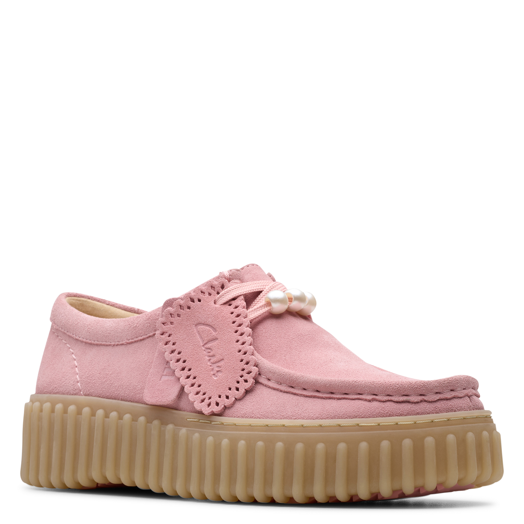 Effen suède derby's CLARKS Roze