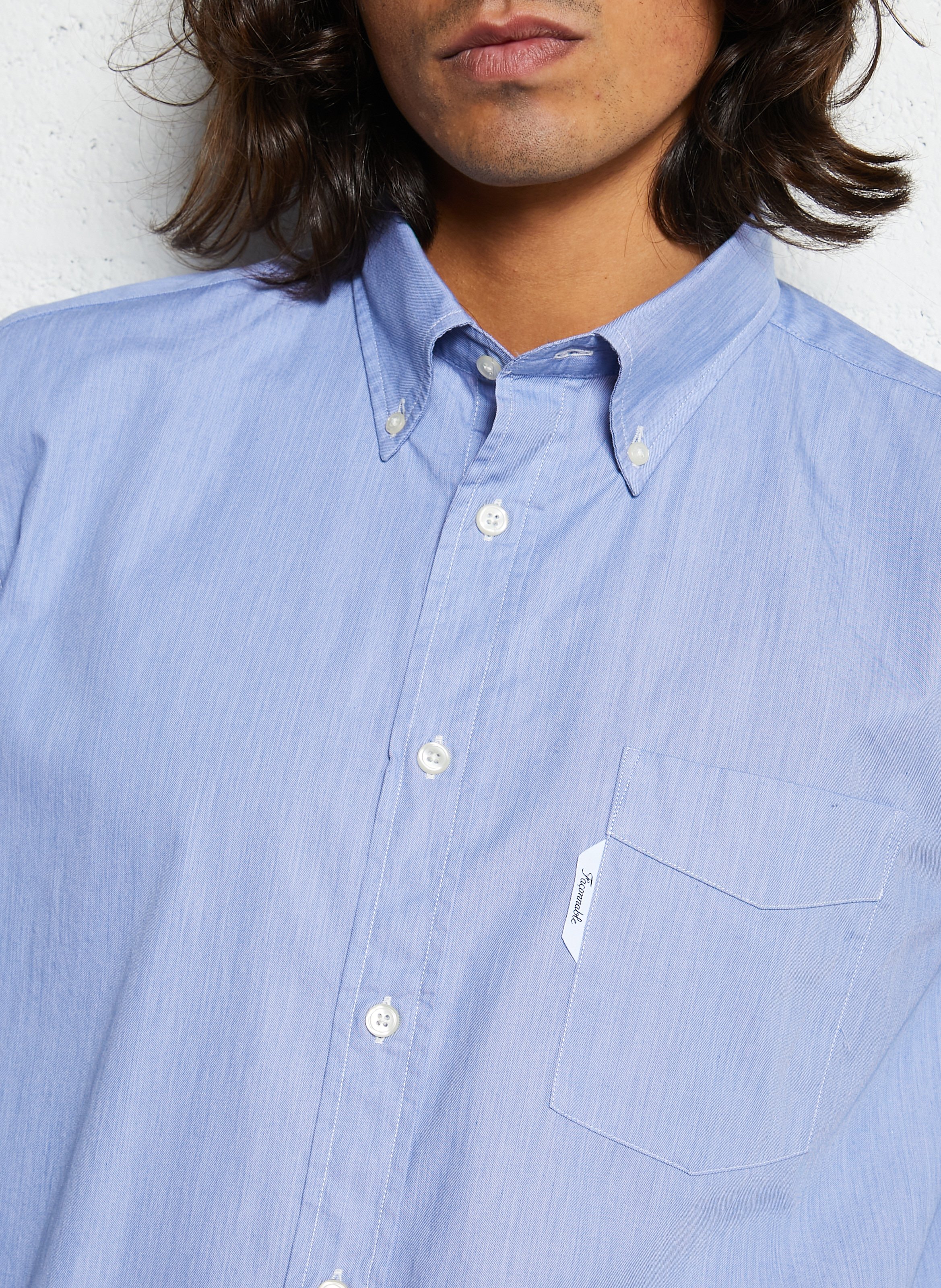 Chemise droite en coton FACONNABLE Bleu
