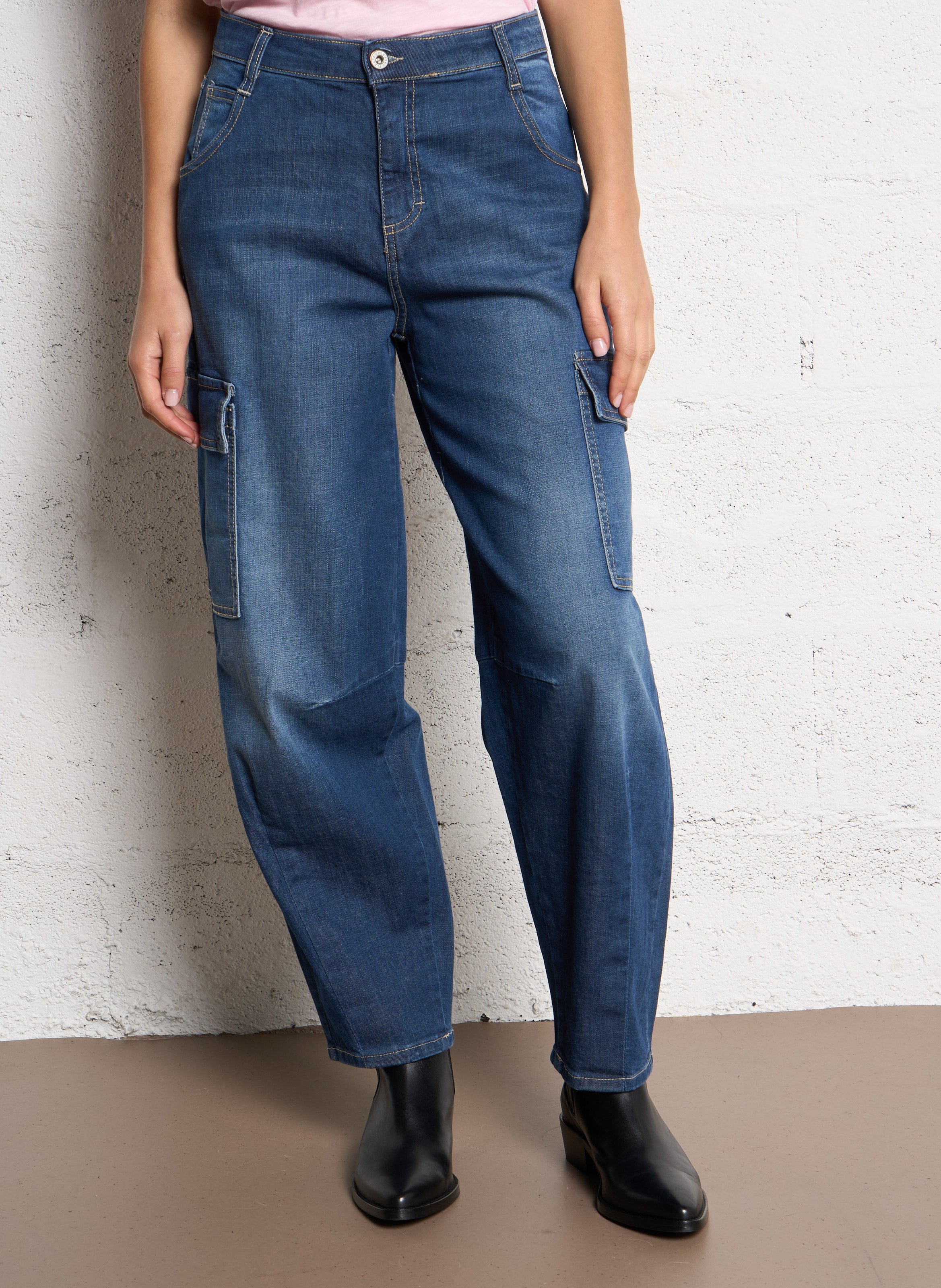 Pantacourt en jean PLEASE Bleu