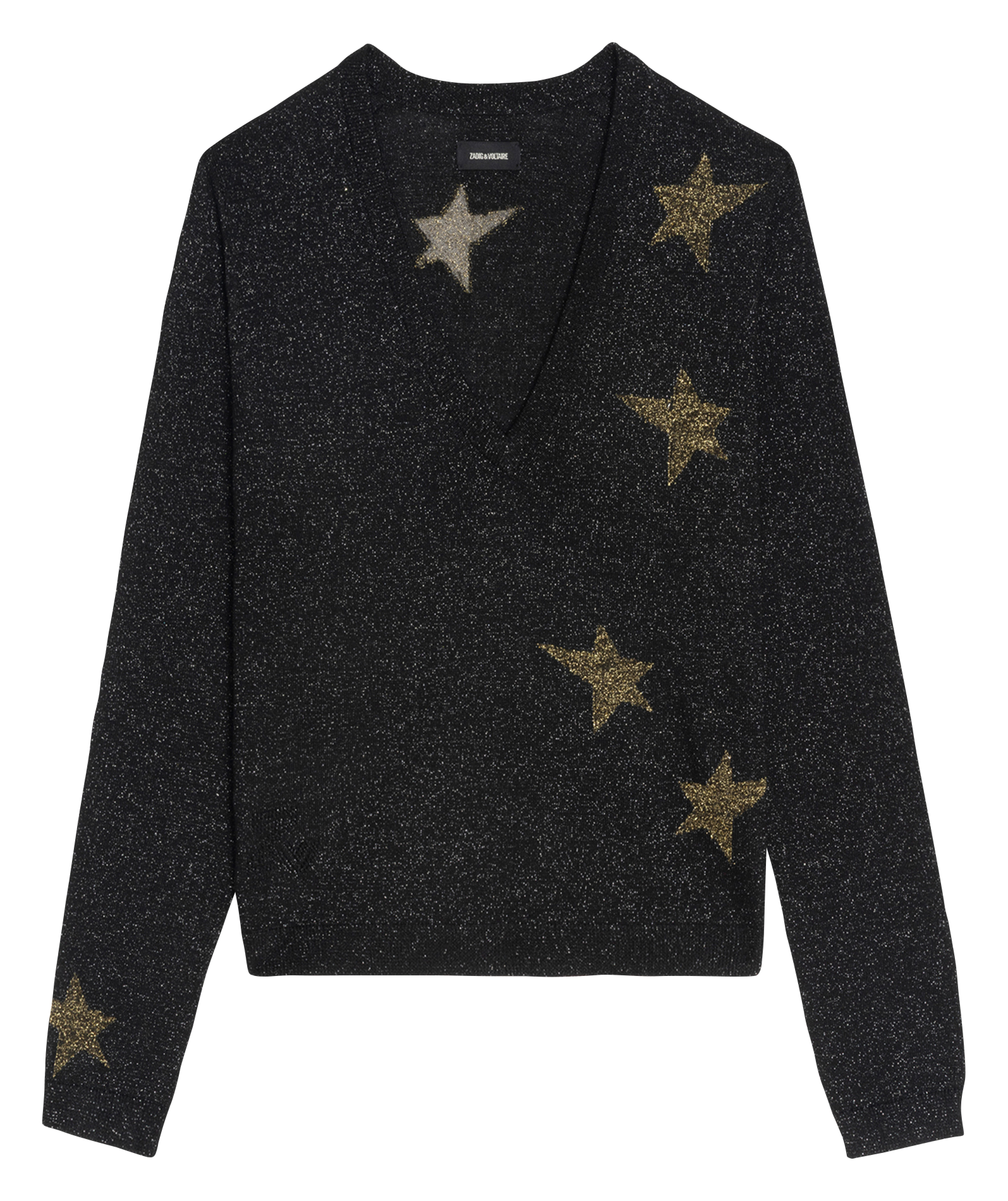 Pull col V en laine mélangée ZADIG&VOLTAIRE Noir