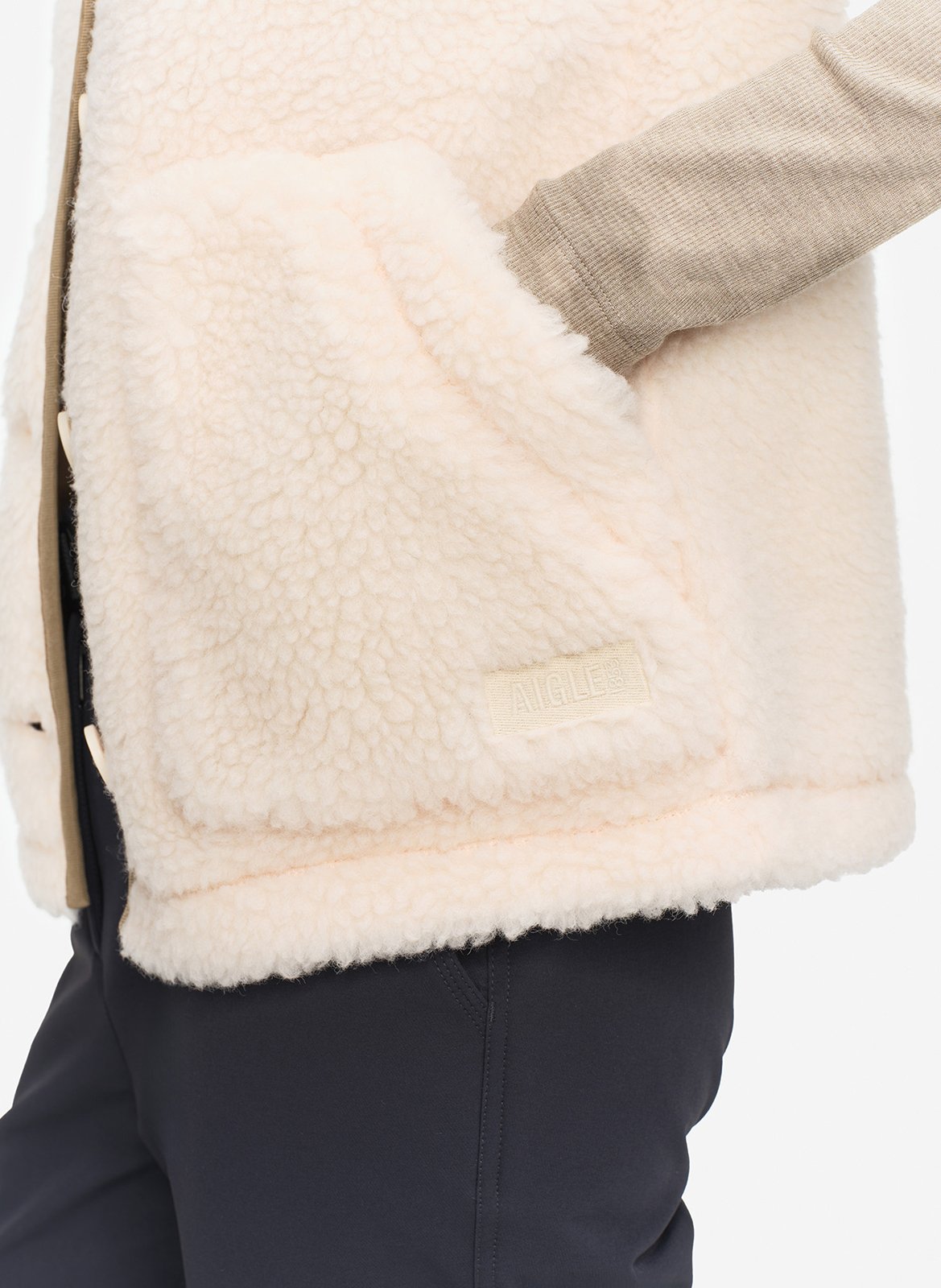 Svenland V-neck wool cardigan AIGLE Beige