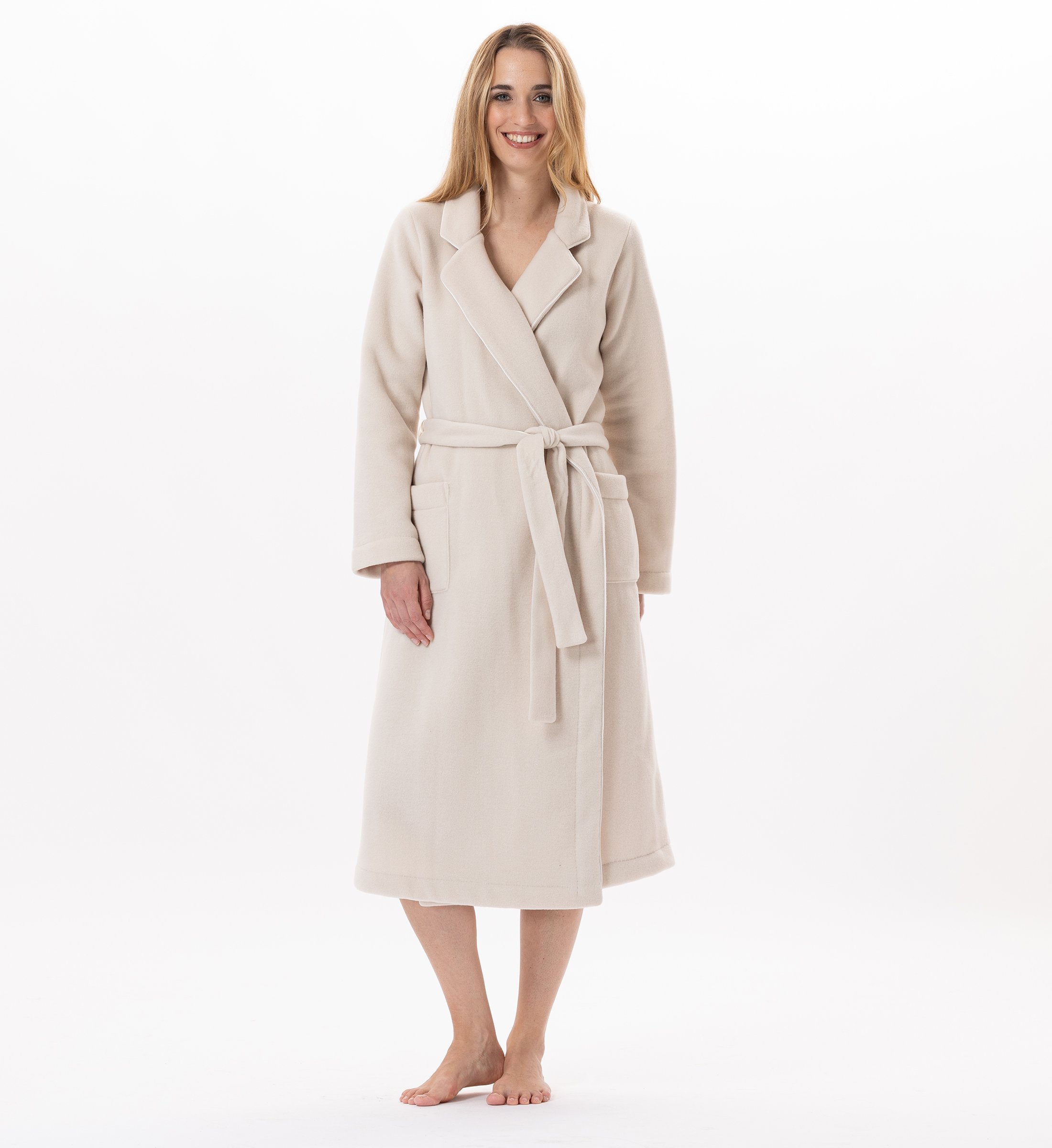 Crossed fleece dressing gown LE CHAT Beige