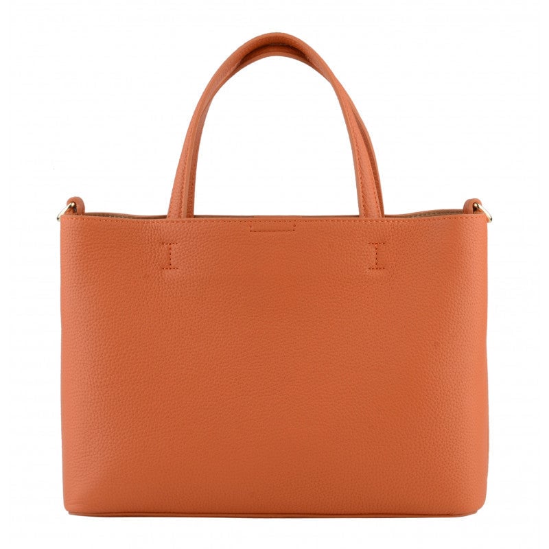 Handbag - cowhide leather POURCHET Orange