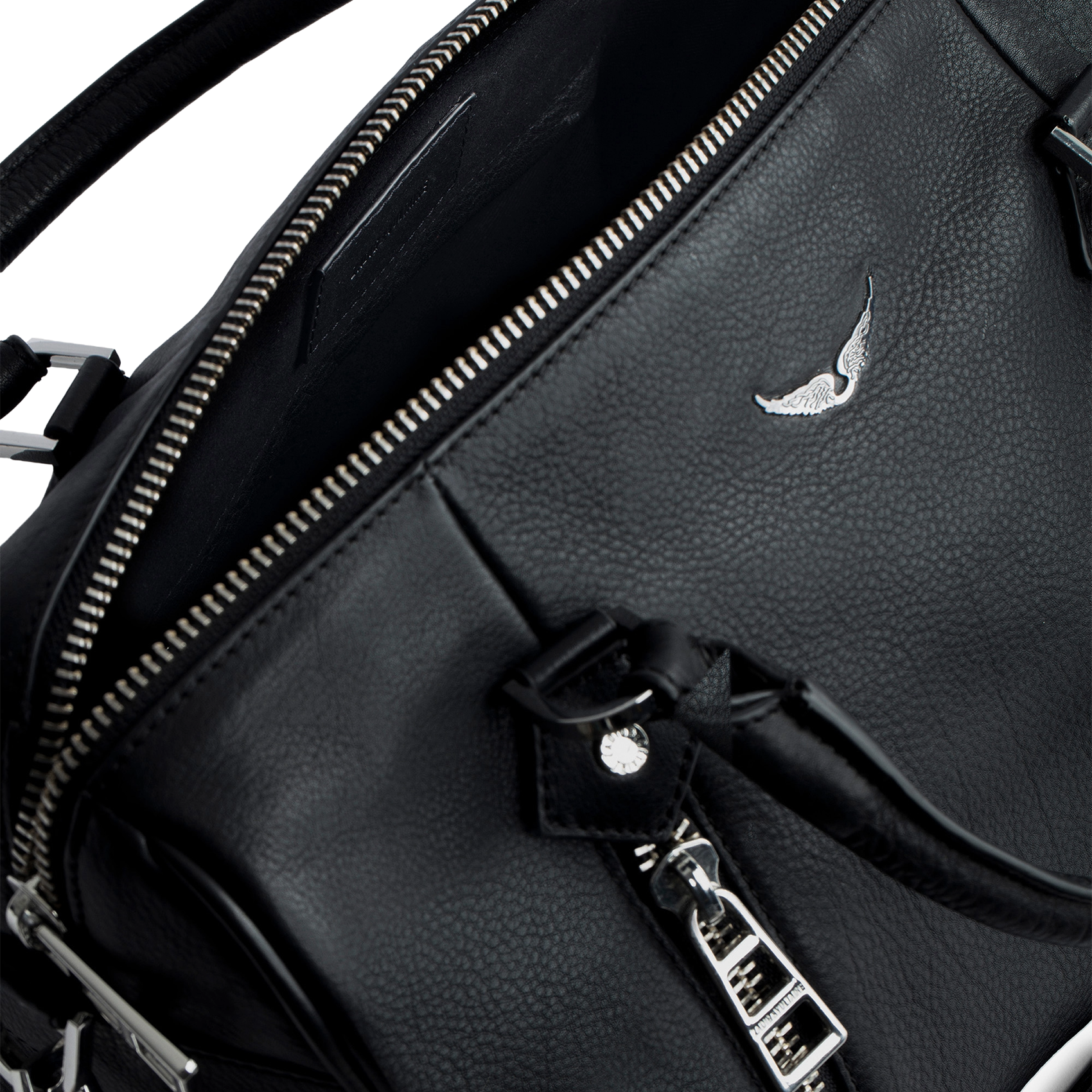 Sac rond zippé en cuir grainé ZADIG&VOLTAIRE Noir