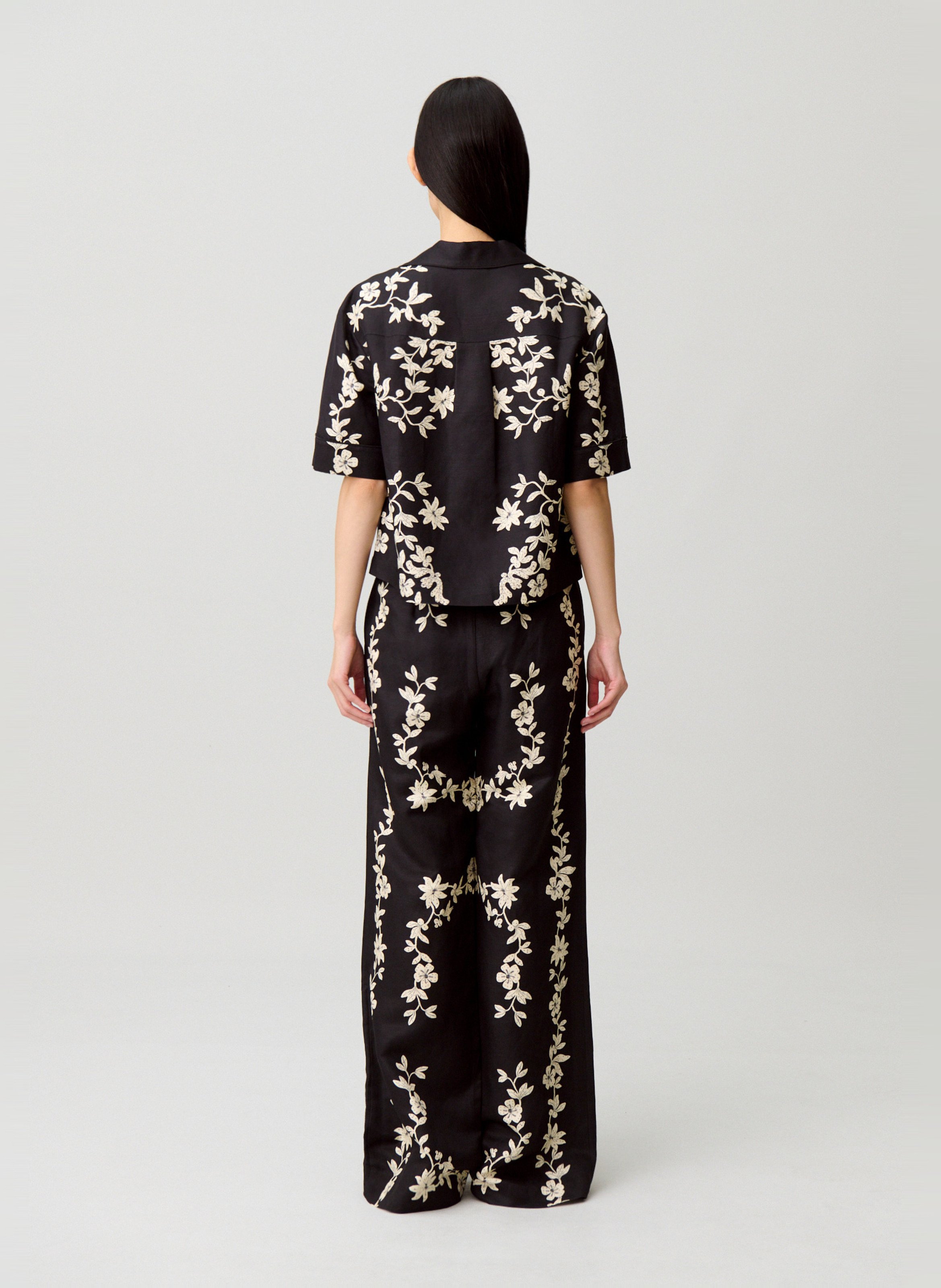 Shirt with straight cut and tailored collar, printed CLAUDIE PIERLOT Multicolored