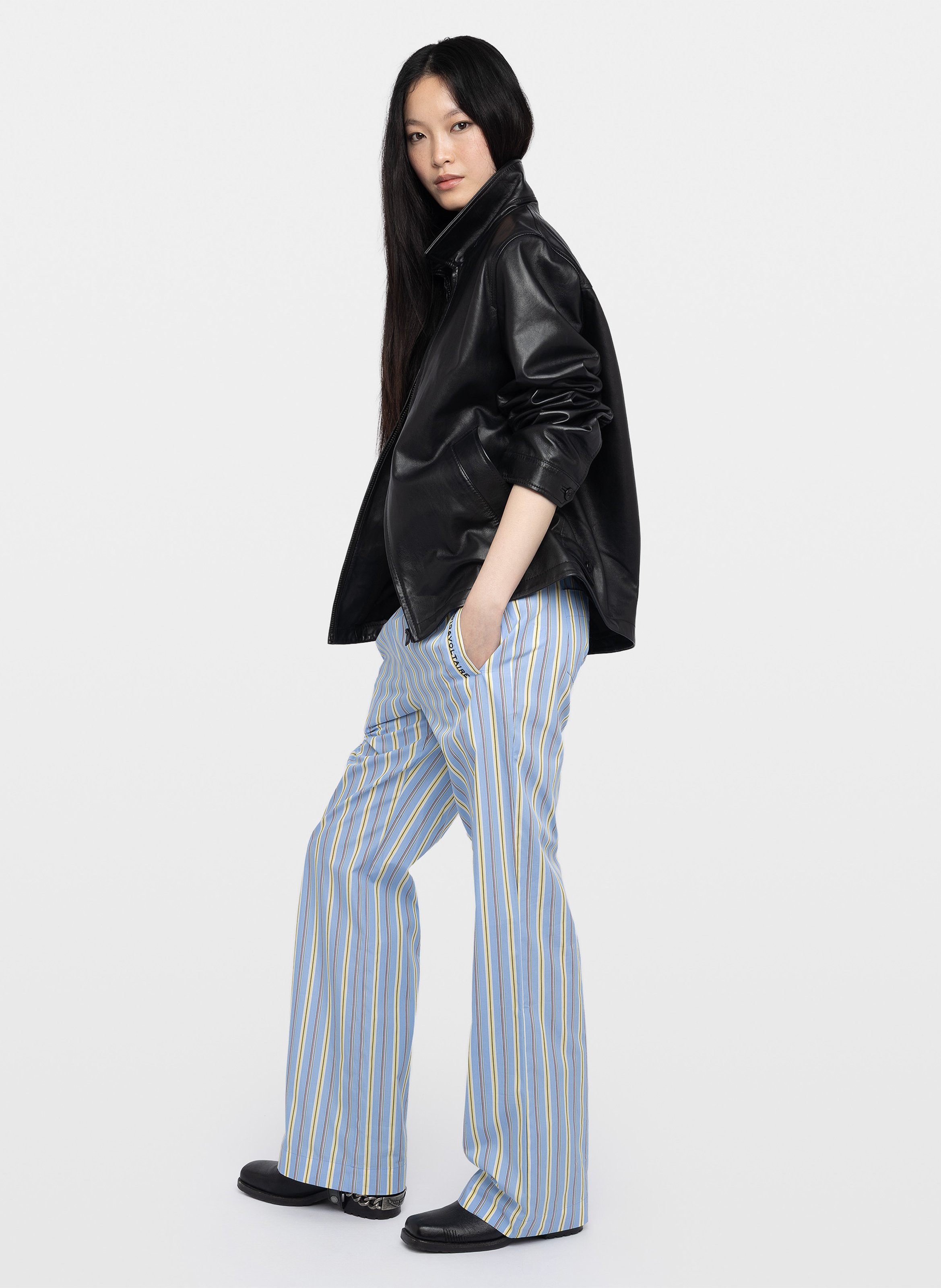 Straight striped cotton pants ZADIG&VOLTAIRE Blue