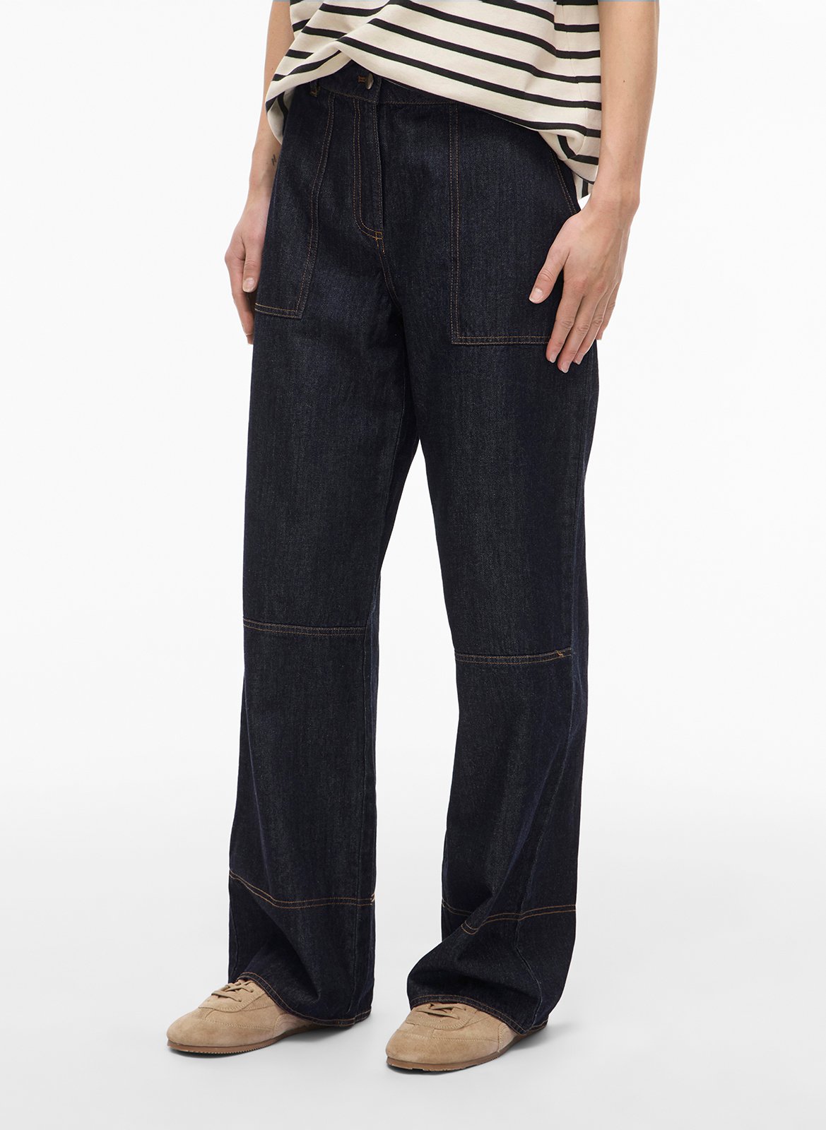 Jean large taille mi-haute ROUGE EDIT Bleu