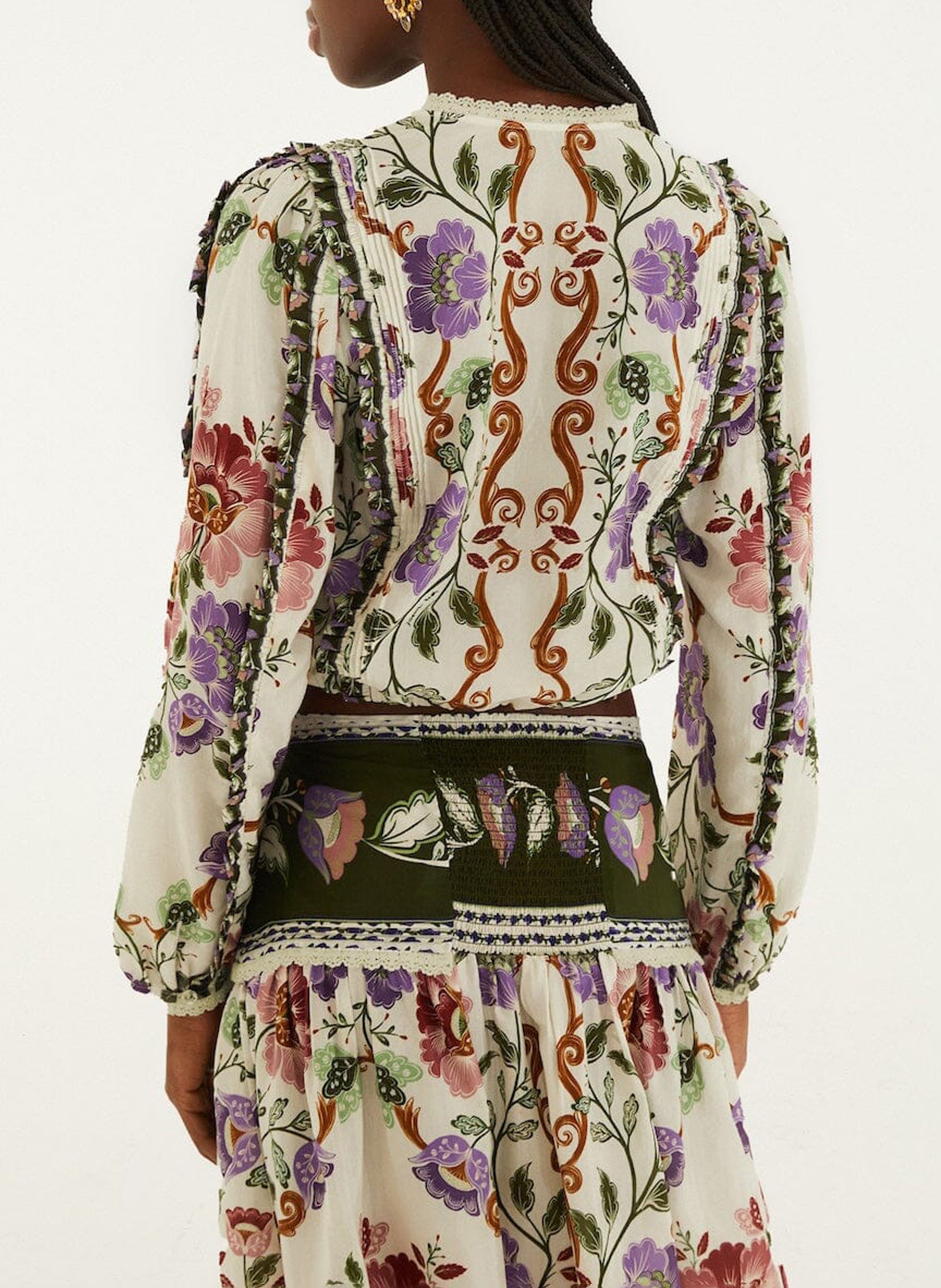 Top droit col rond en coton mélangé imprimé FARM RIO Multicolore