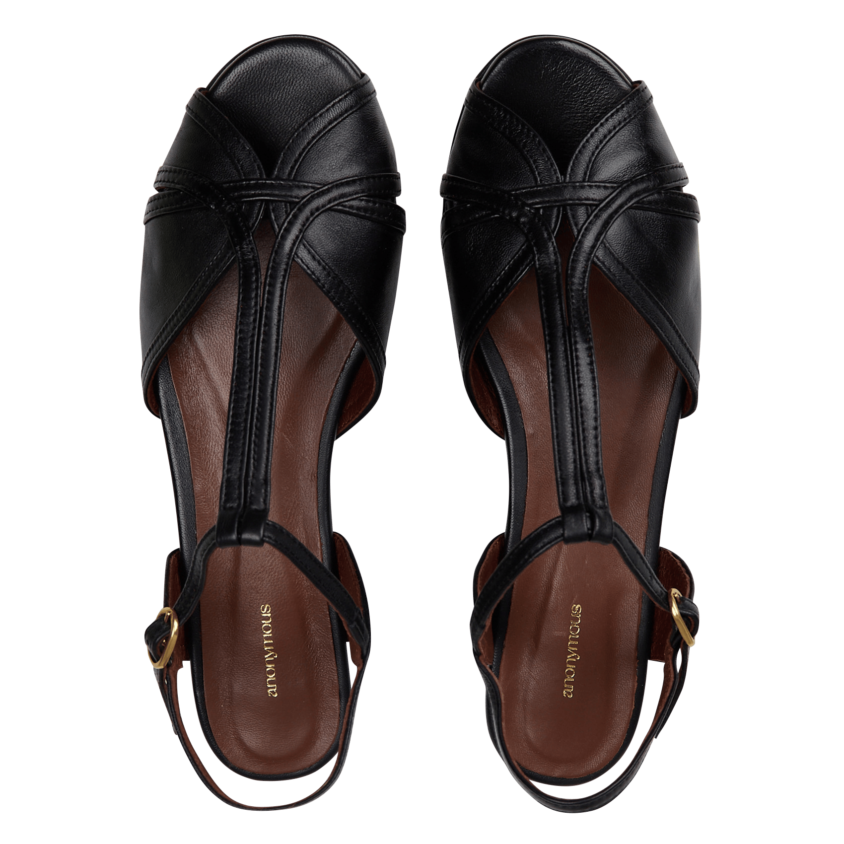 Sandales plates en cuir ANONYMOUS COPENHAGEN Noir