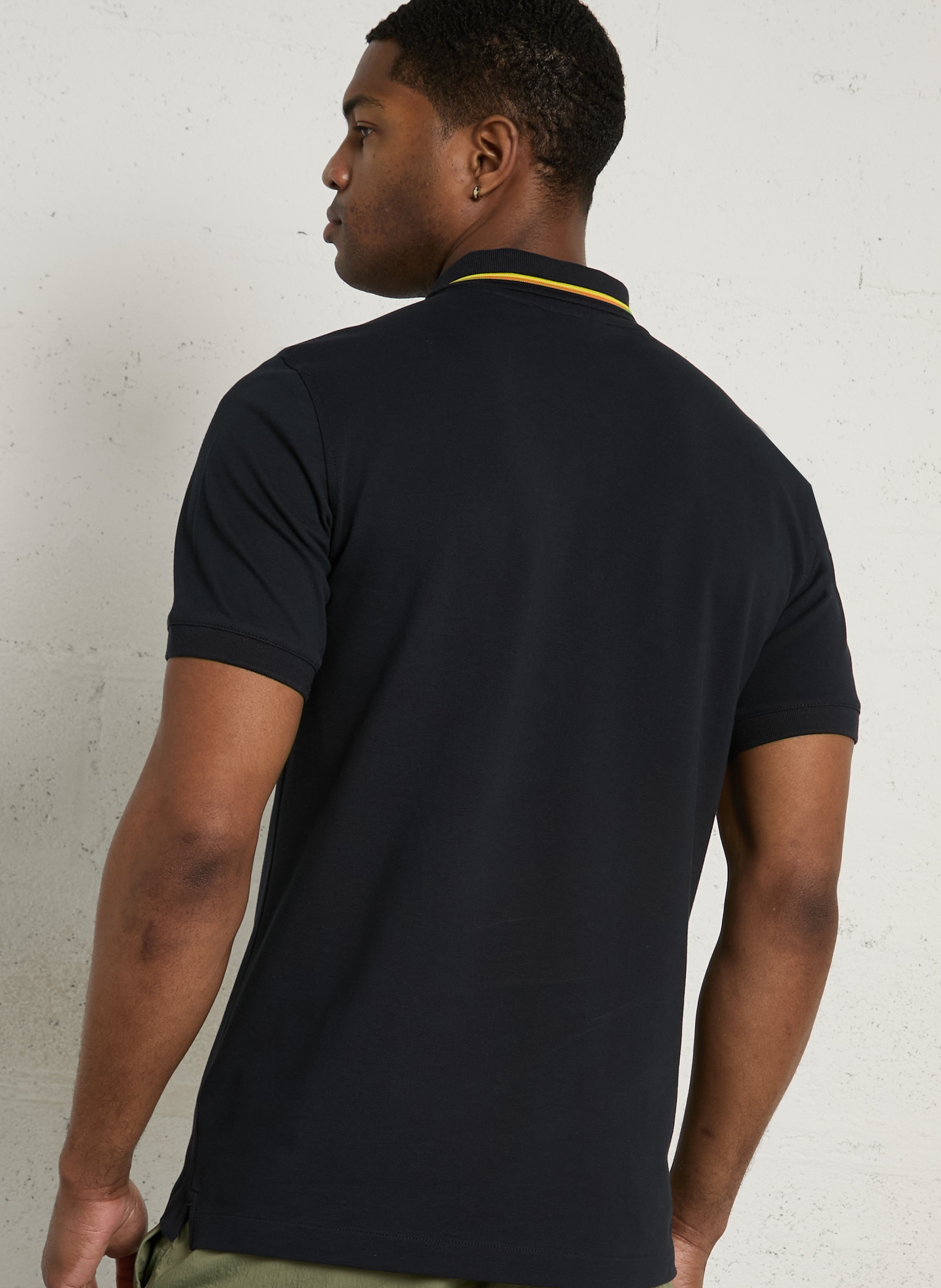 Regular-fit stretch cotton polo shirt K-WAY Blue