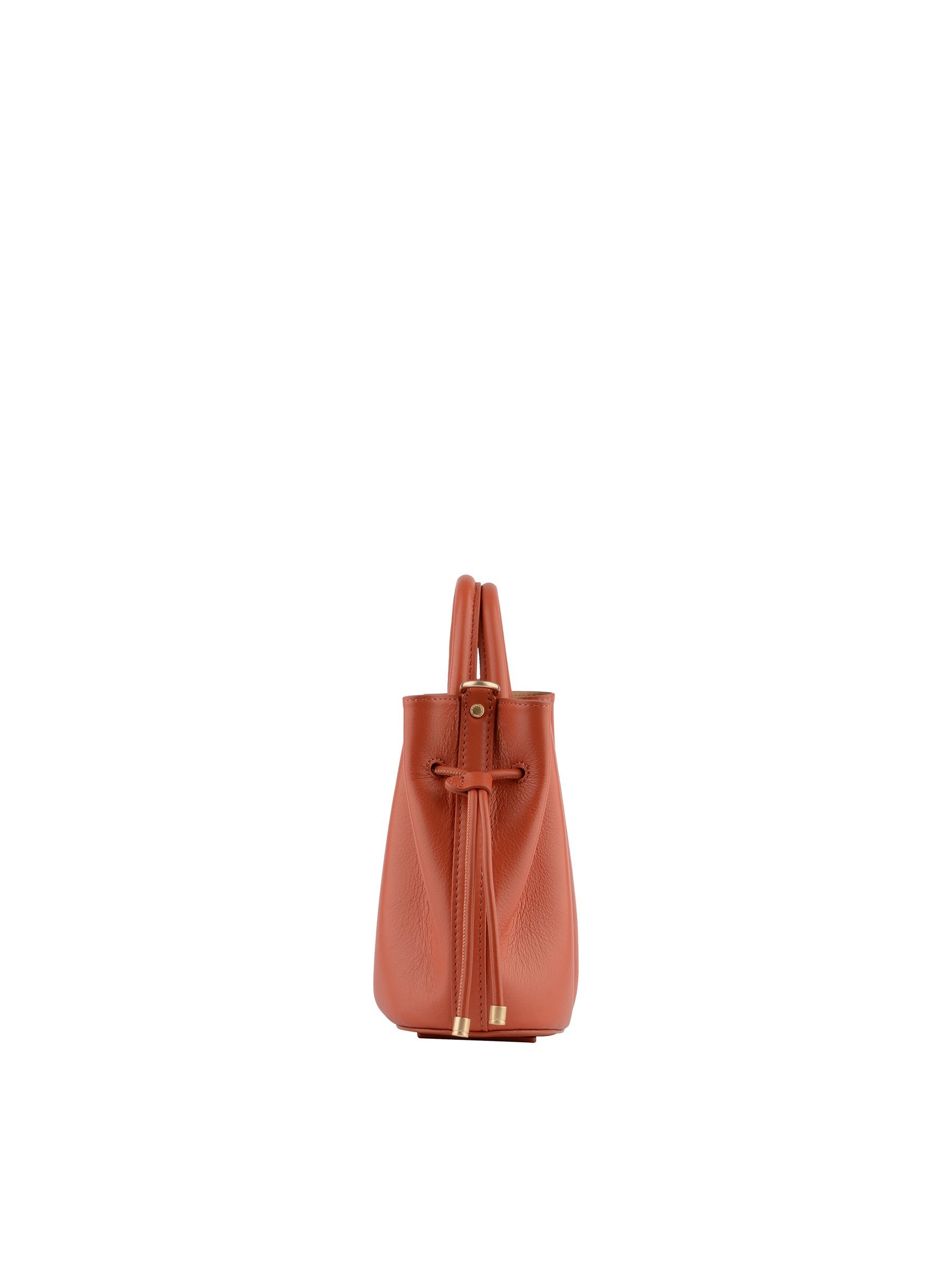 Calfskin leather handbag POURCHET Orange