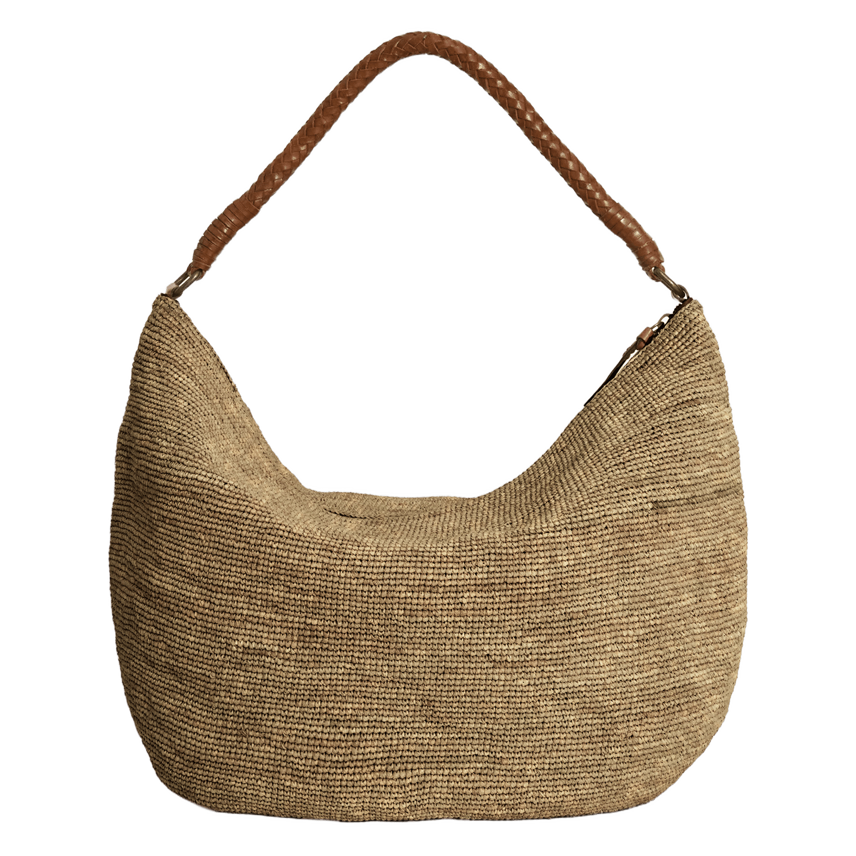 Sac porté épaule en raphia IBELIV Marron