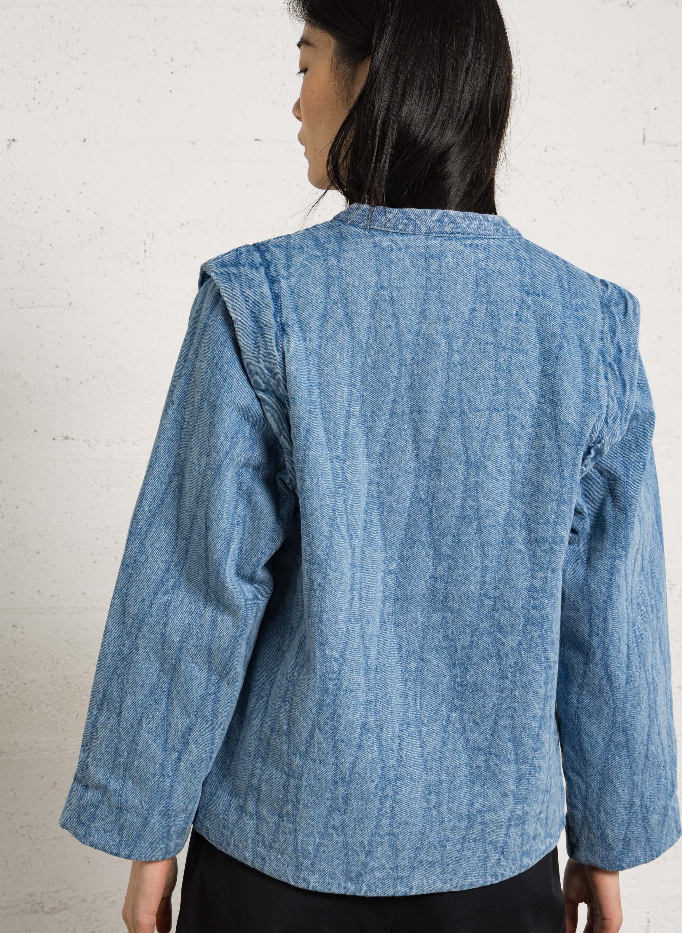 Rechte geborduurde spijkerjas LOUISE MISHA Blauw