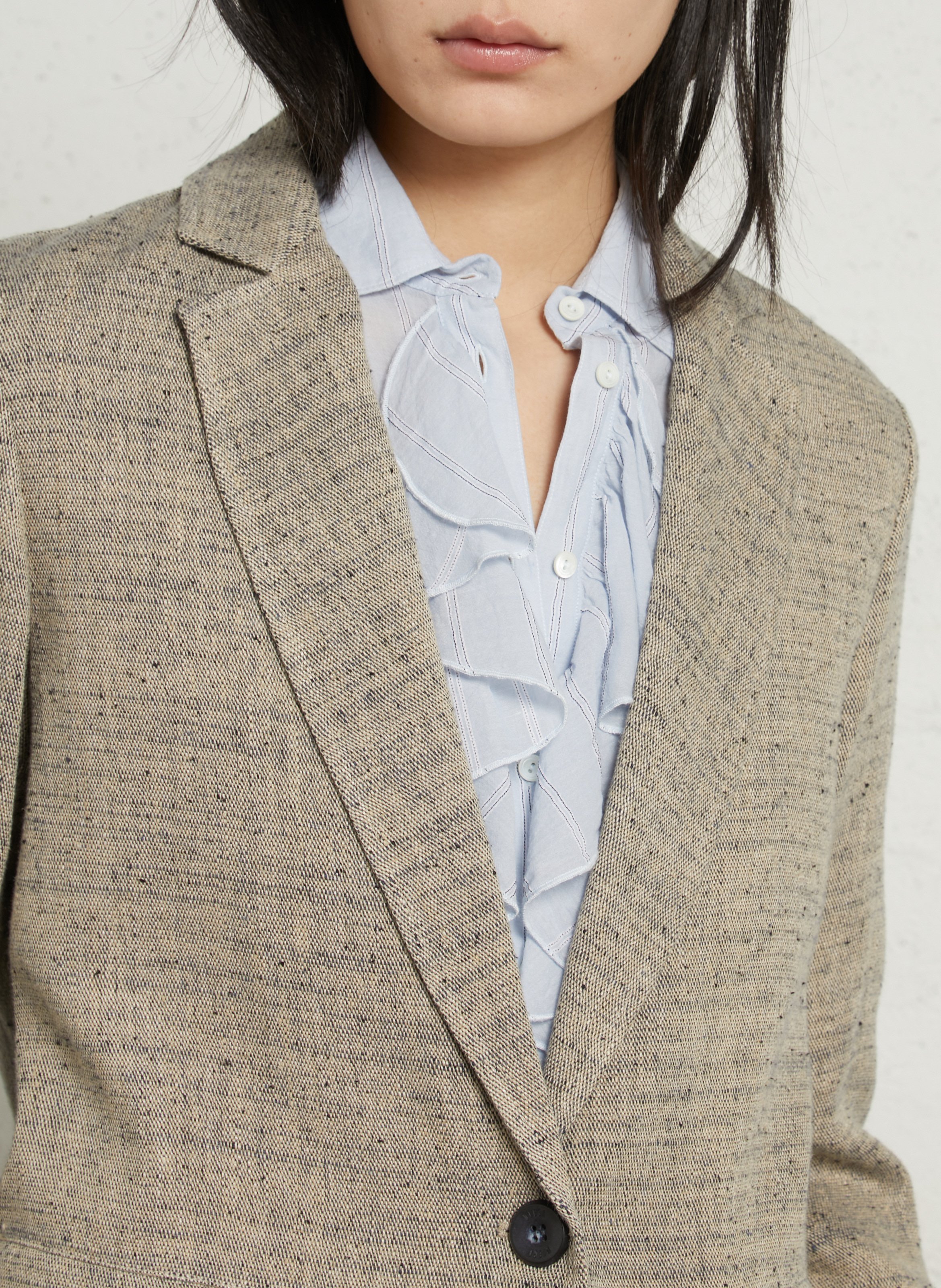 Veste droite col tailleur chinée en cachemire mélangé DIEGA Multicolore