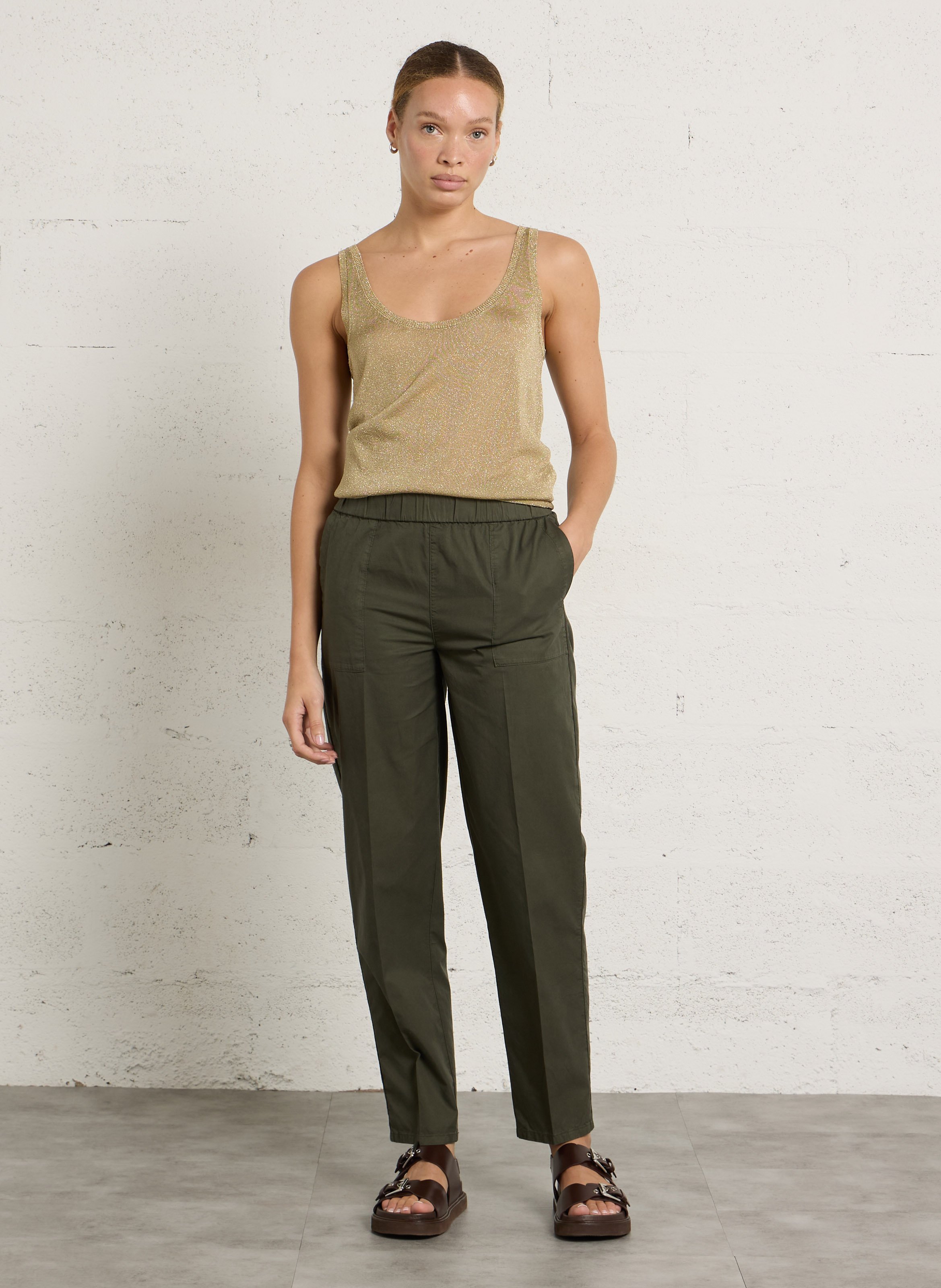 Débardeur droit brillant MAJESTIC FILATURES Doré