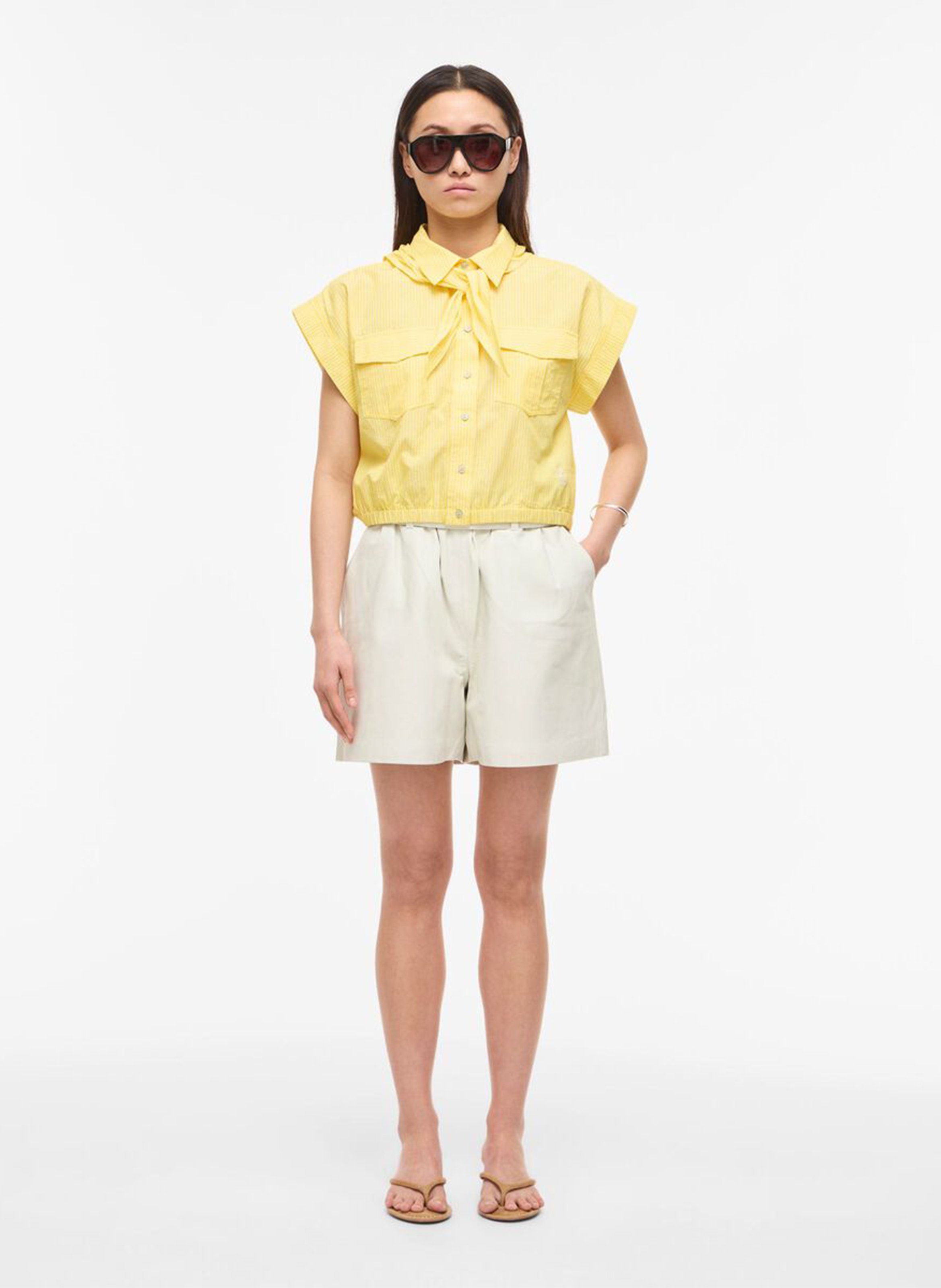 Bedrucktes Hemd mit klassischem Kragen ROUGE EDIT Gelb