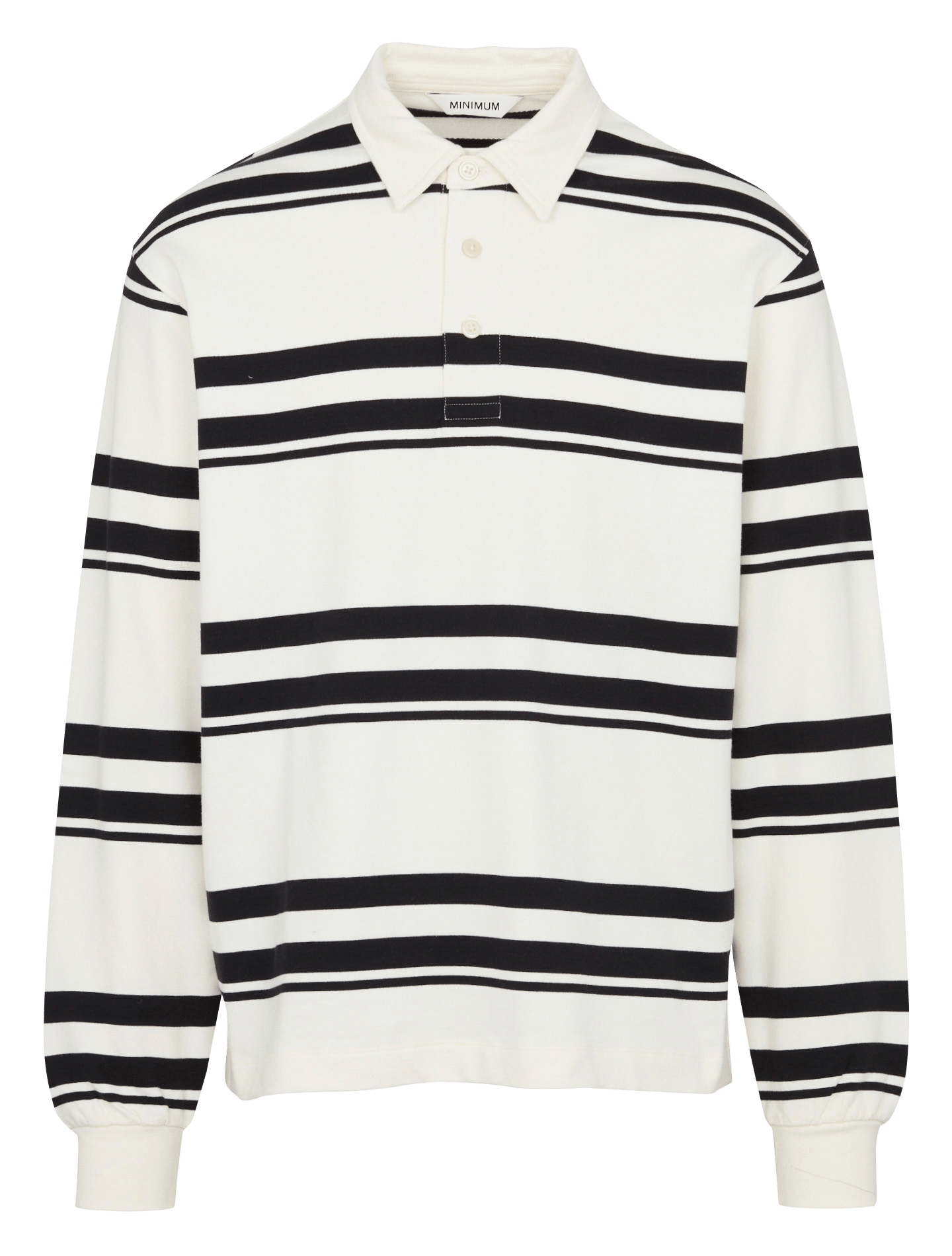 Striped straight organic cotton polo. MINIMUM