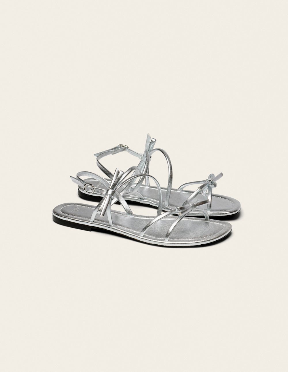 Faux leather sandals ODAJE Silver