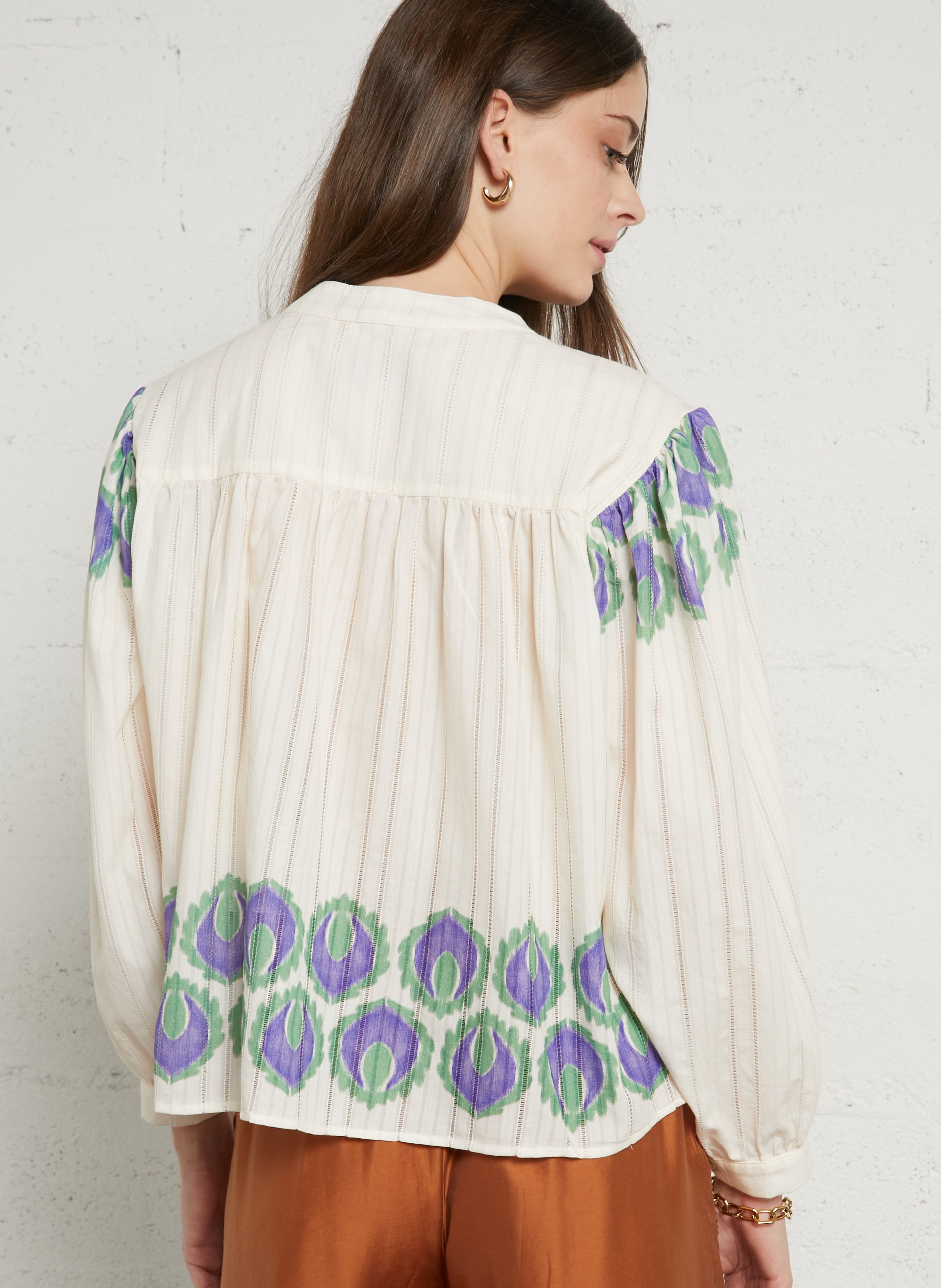 Oversized cotton printed blouse TINSELS Multicolored