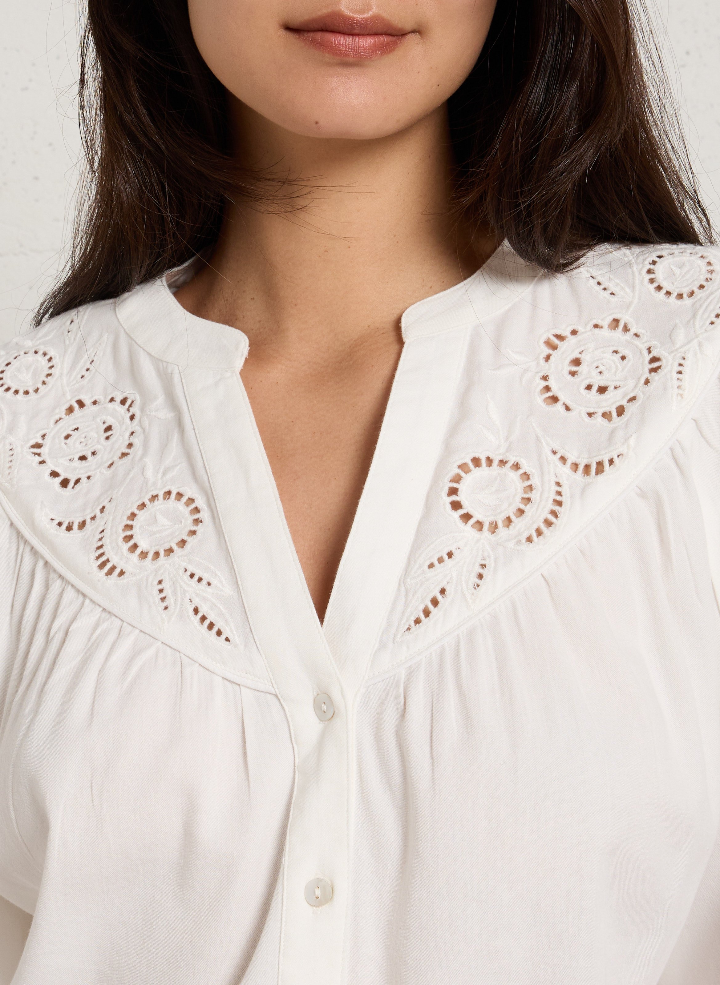 Chemise ample en coton mélangé MAISON 123 Blanc