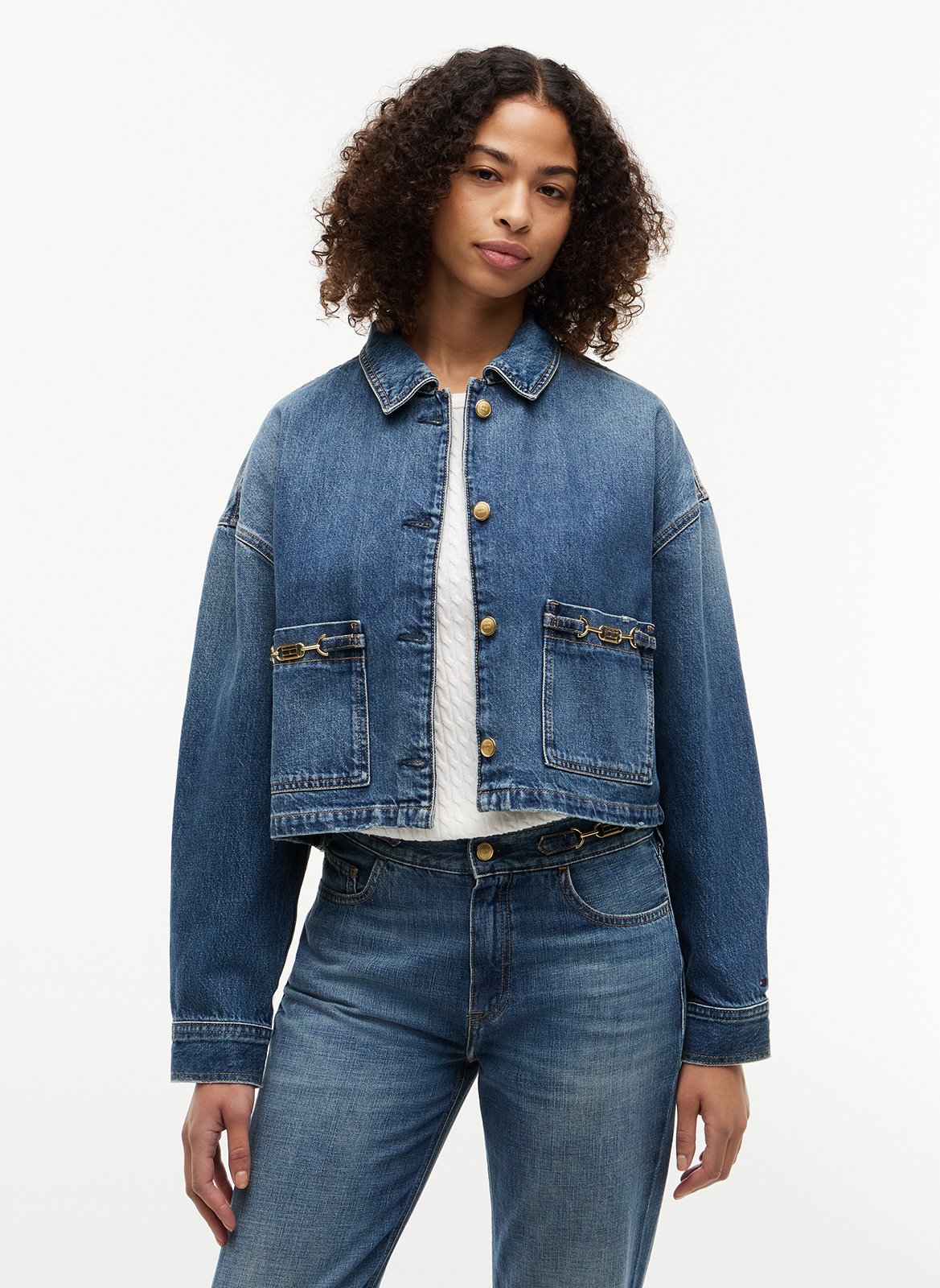 Straight denim jacket in cotton TOMMY HILFIGER Blue