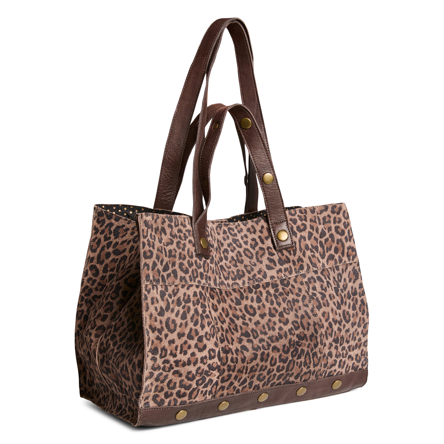 Sac cabas en cuir imprimé PIECES Beige