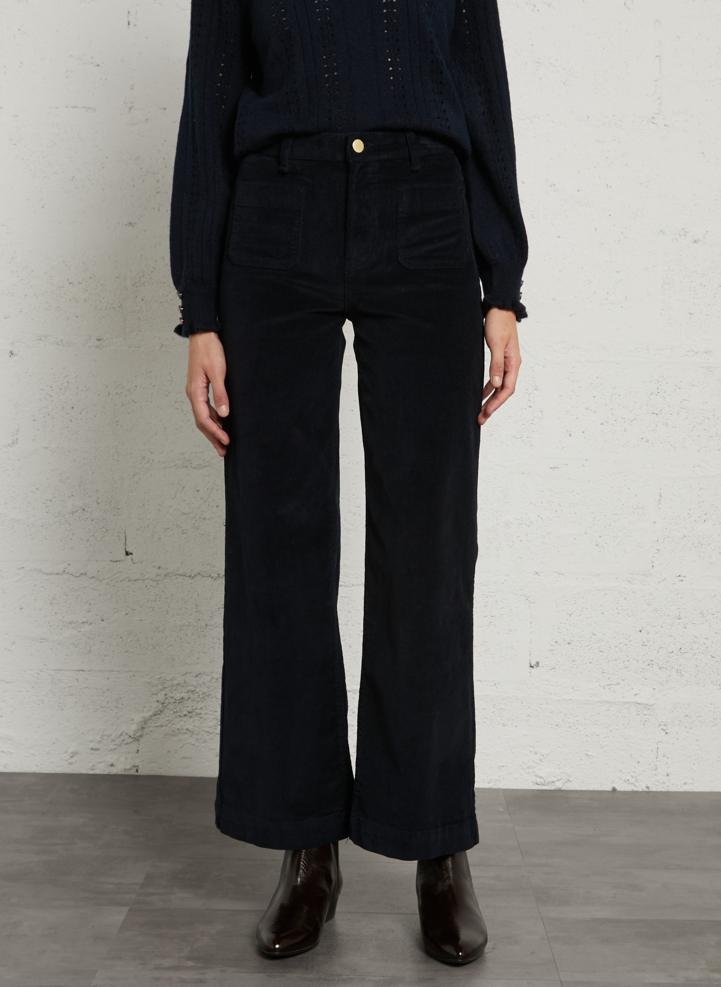 Wide-leg cotton-blend jeans LA PETITE ETOILE Blue