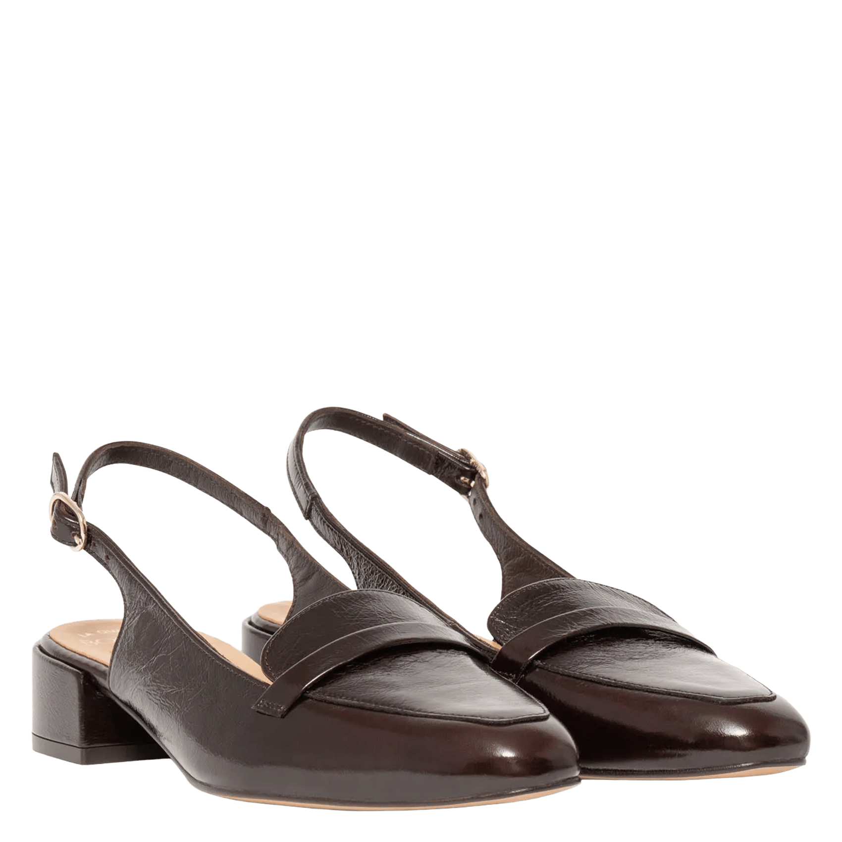 Ballerines en cuir BOCAGE Marron