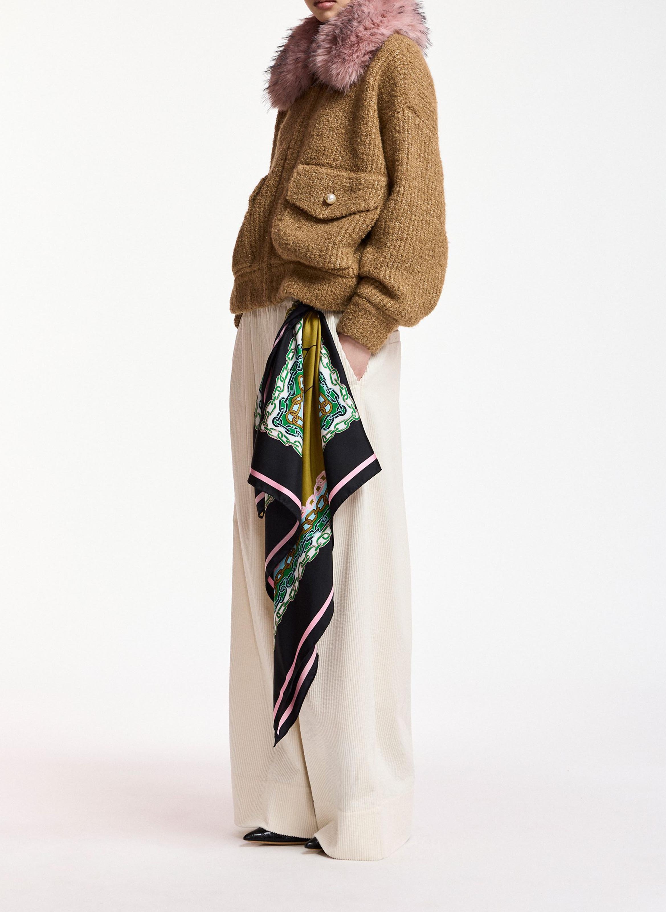 Oversized aviator jacket with removable collar ESSENTIEL ANTWERP Brown