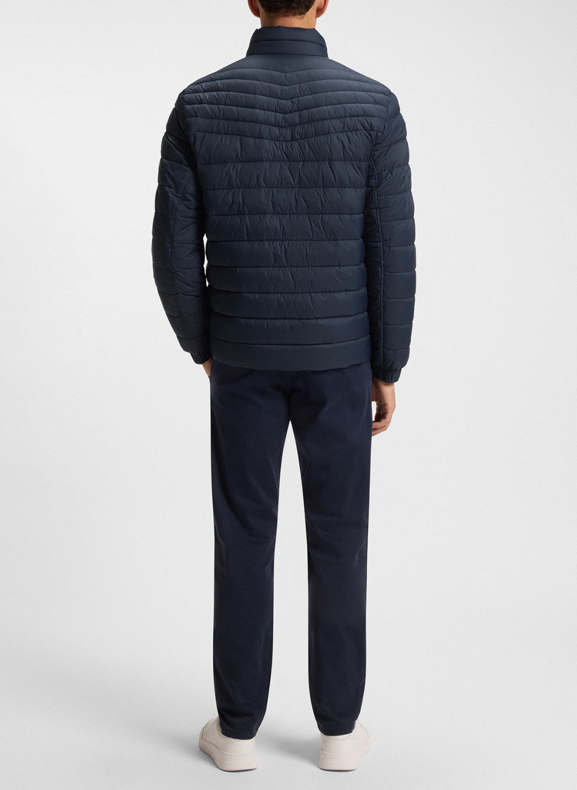 Quilted water-repellent and packable jacket with logo BOSS Blue