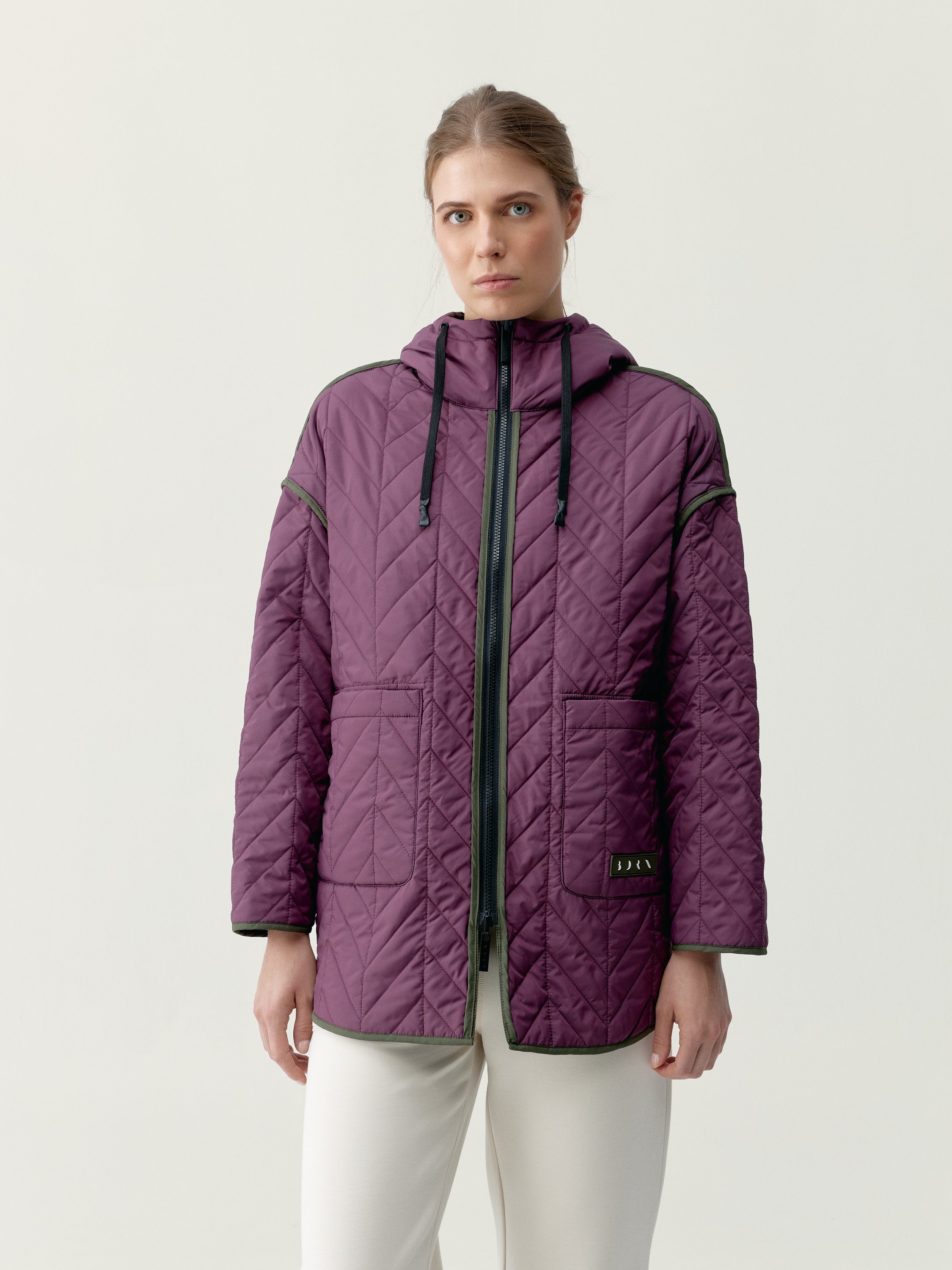 Women's reversible hooded sports coat BORN Green