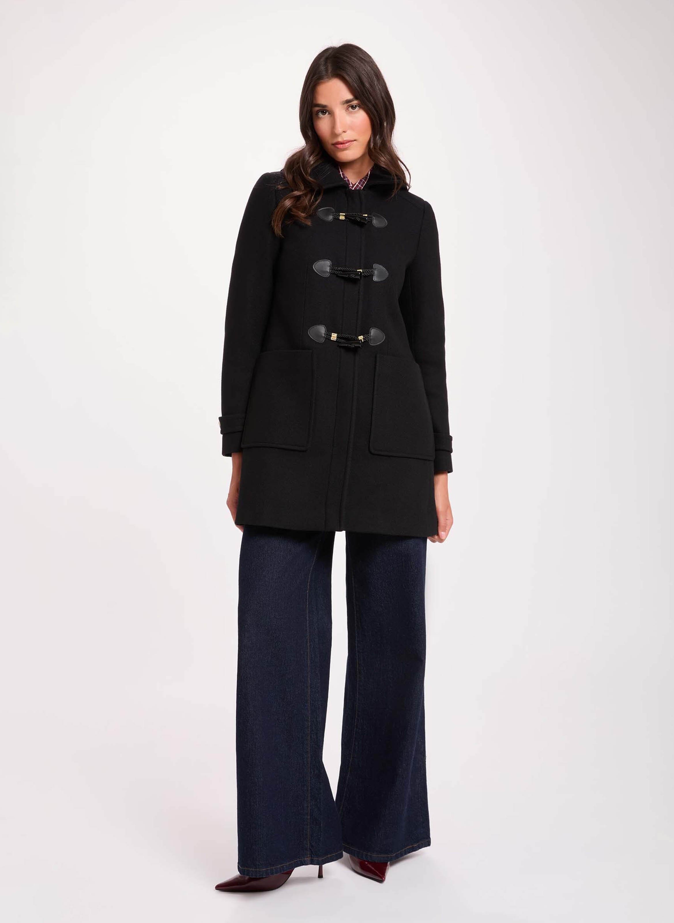 Straight mid-length wool-blend coat MORGAN Schwarz