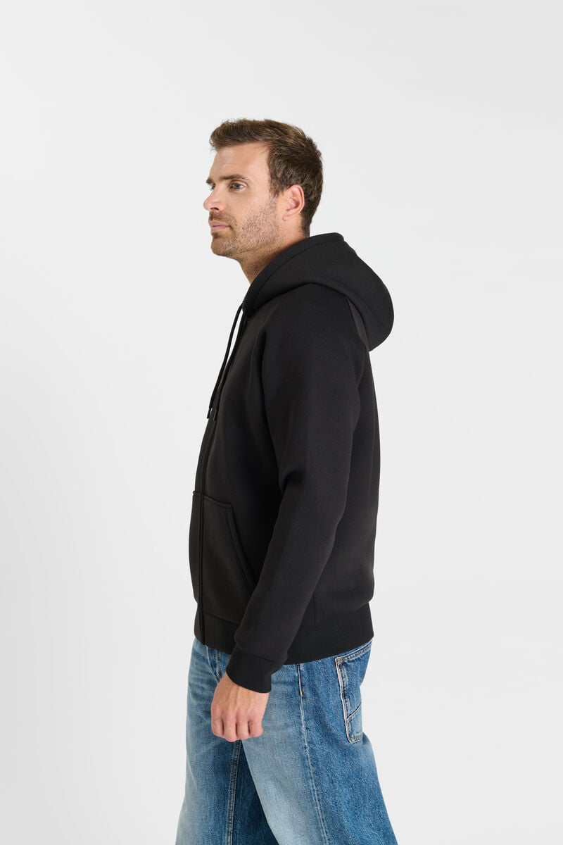 Zip-up hooded sweatshirt LE TEMPS DES CERISES Black