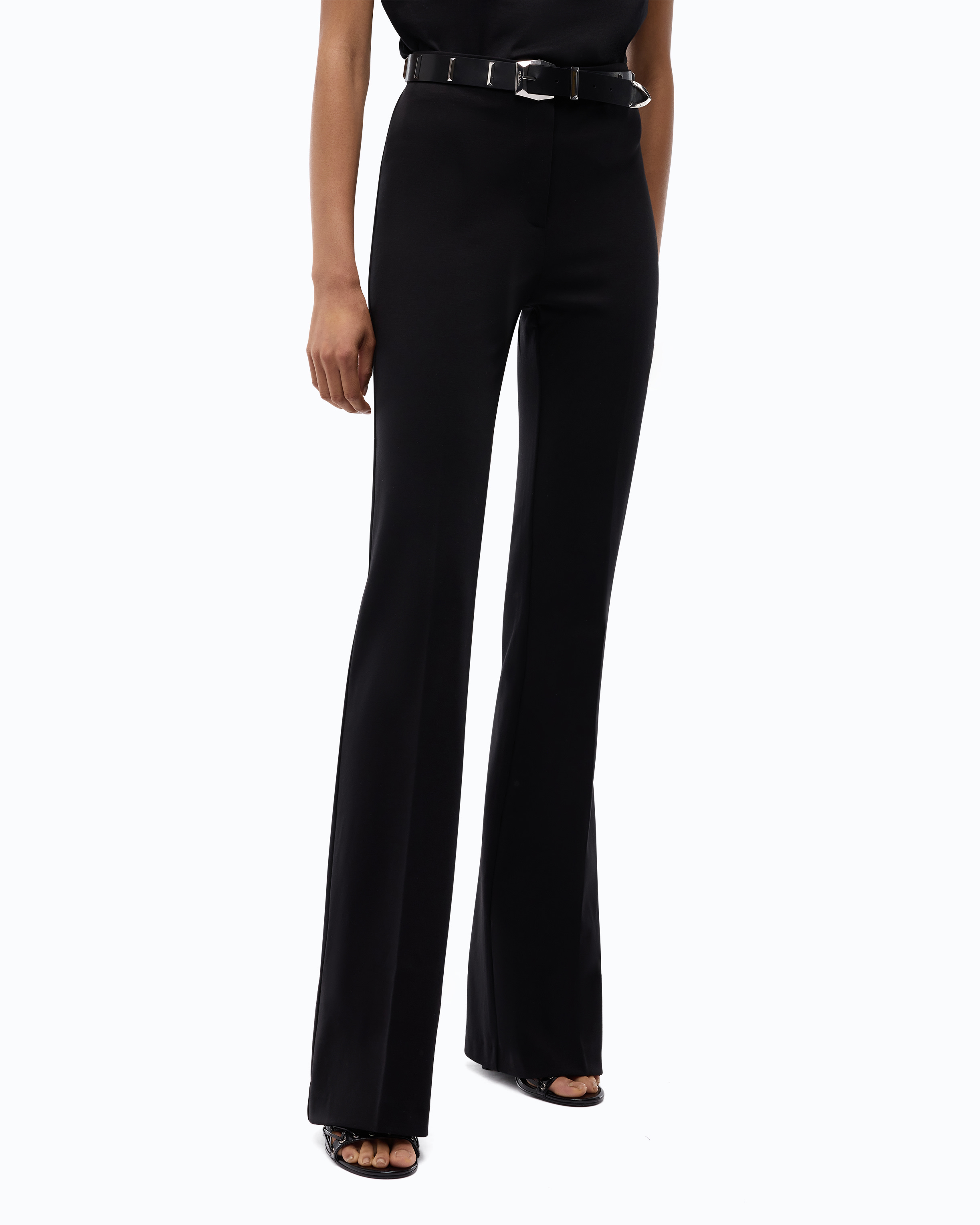 Flared trousers in punto stoffa knit PINKO Black