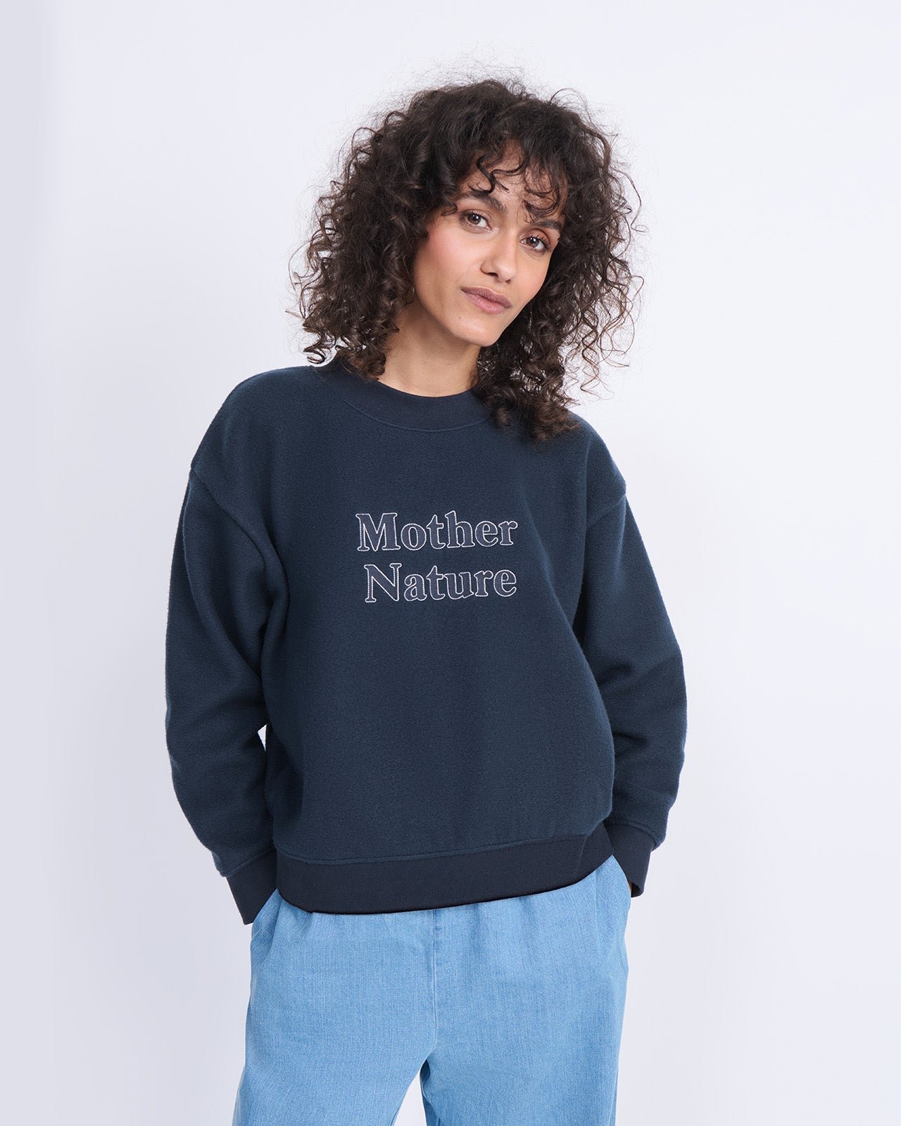 Embroidered Mother Nature Sweatshirt EMOI EMOI Blue