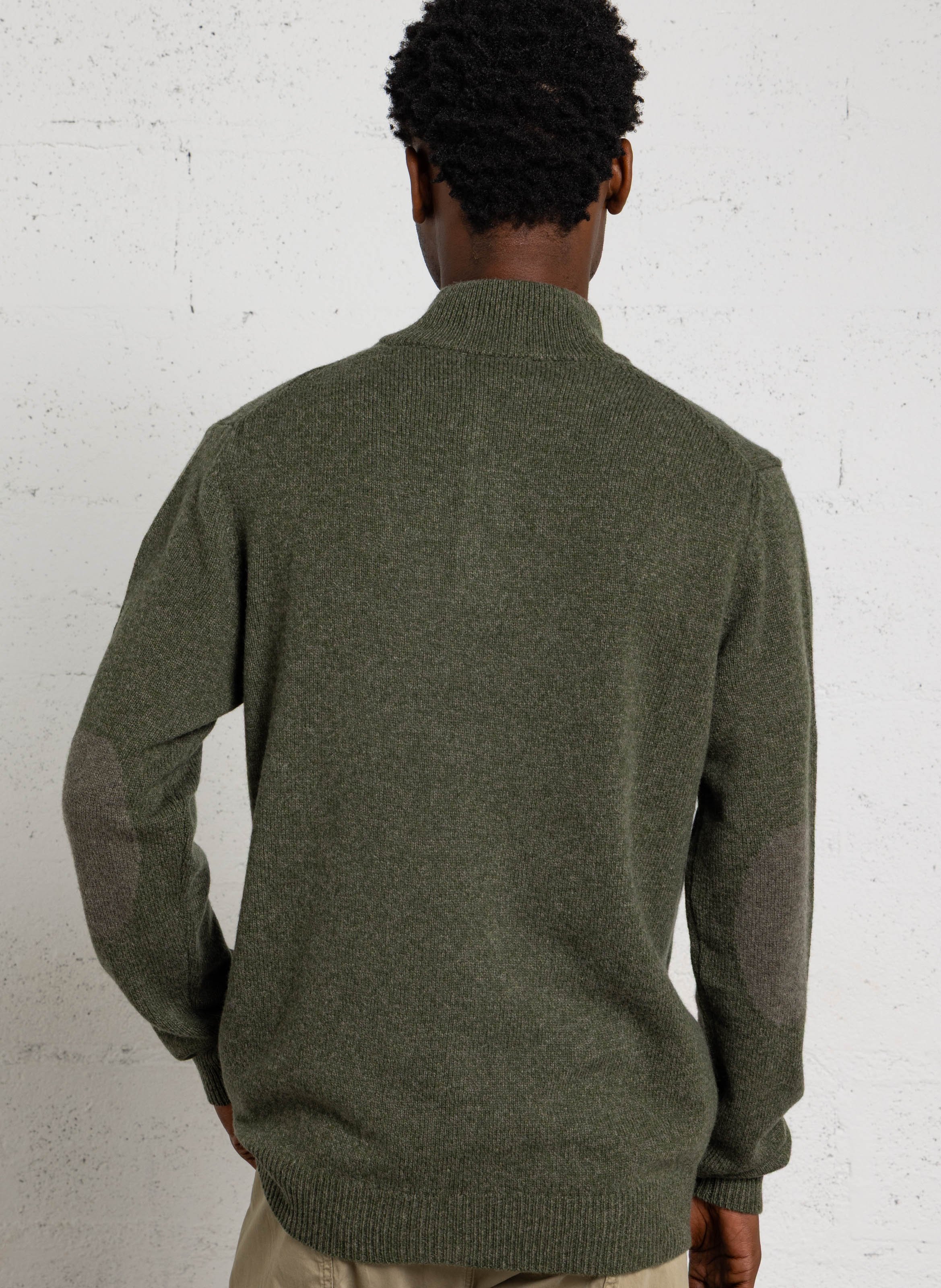 Pull droit col montant en laine HACKETT Vert