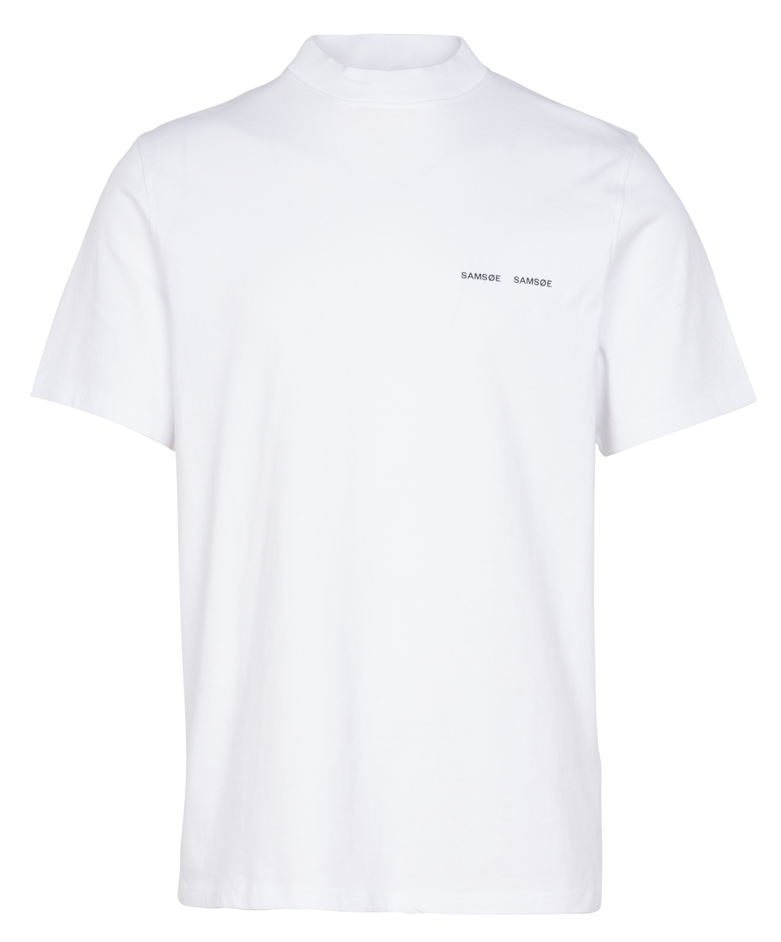 Regular-fit organic cotton T-shirt with high neck SAMSOE SAMSOE